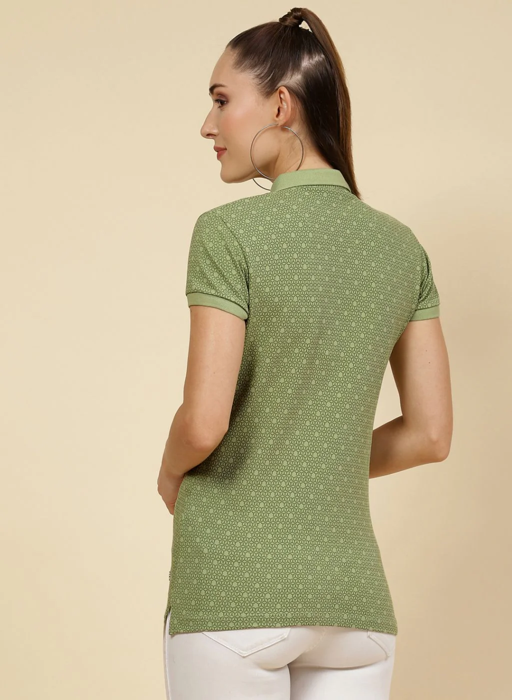 Women Green Printed T-Shirt - Image 4