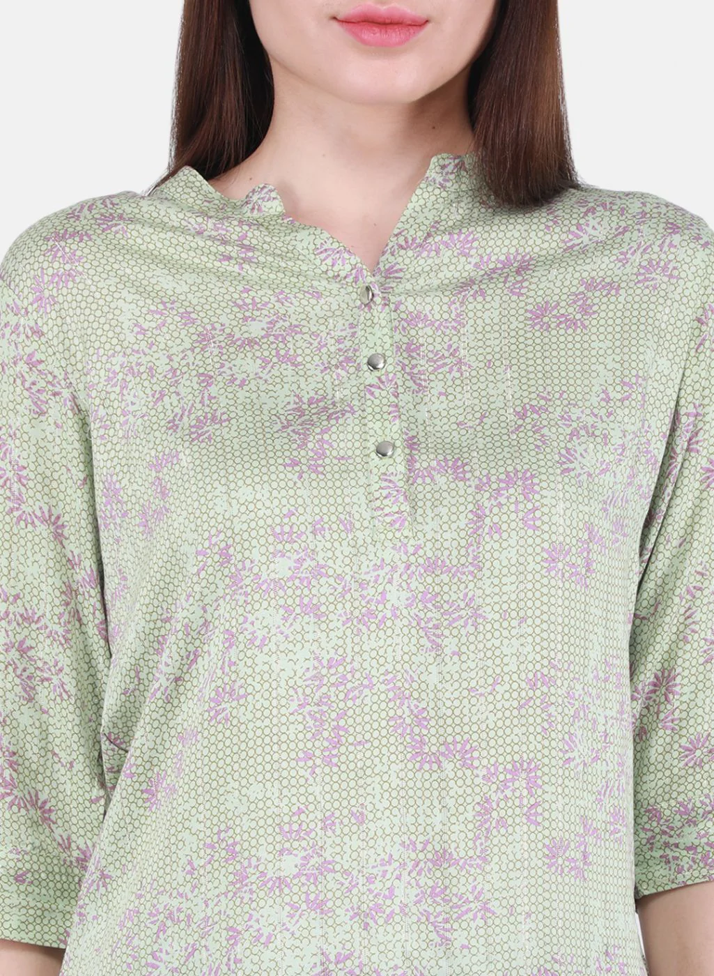 Women Green Printed Top - Image 5