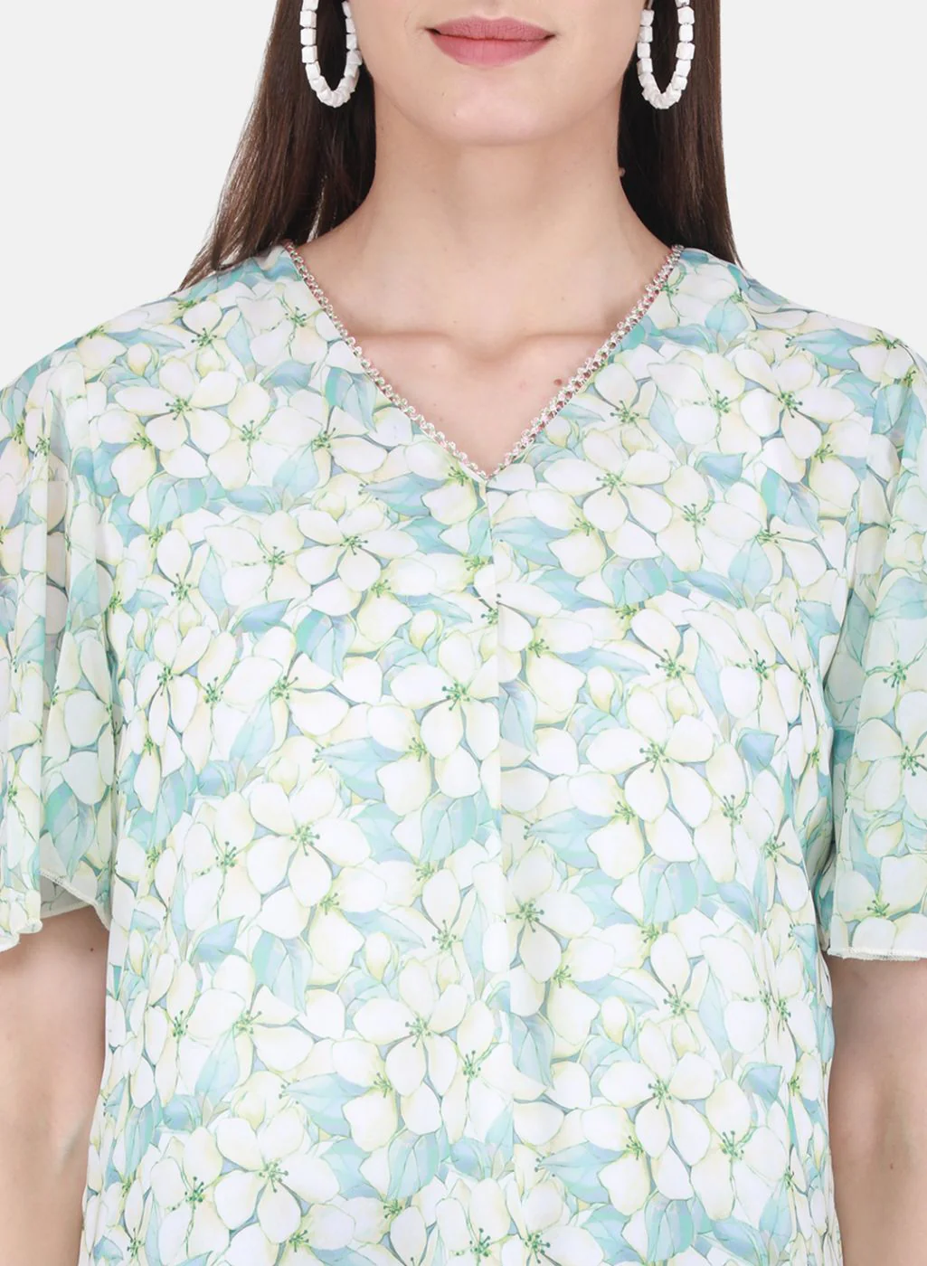 Women Green Printed Top - Image 5
