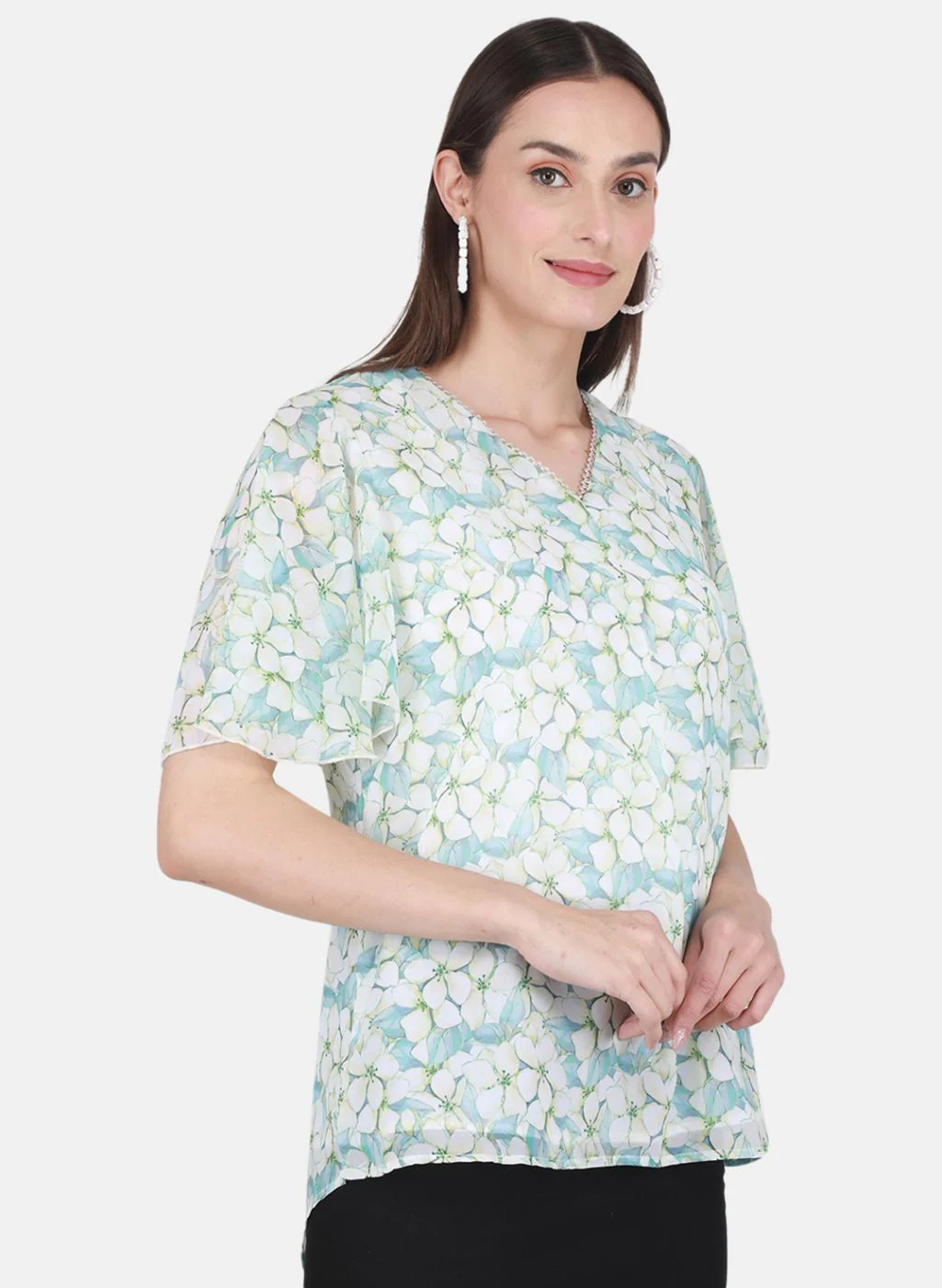 Women Green Printed Top - Image 6
