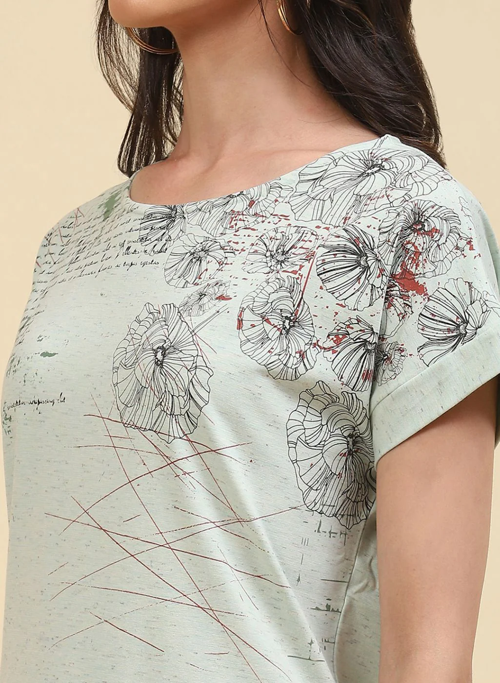 Women Green Printed Top - Image 6