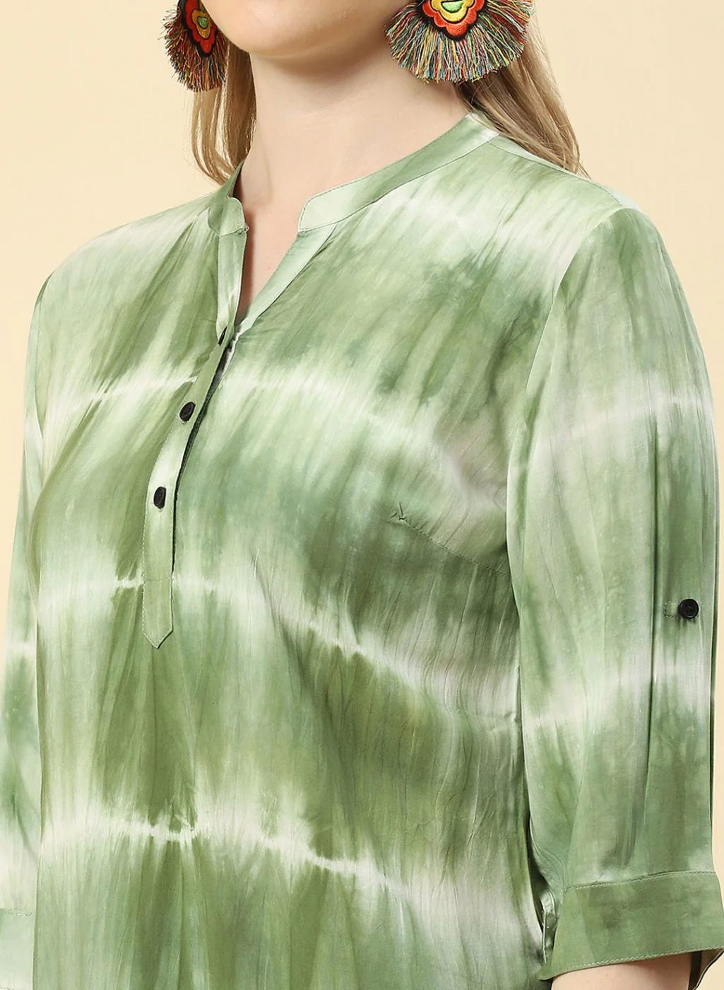 Women Green Printed Top - Image 6