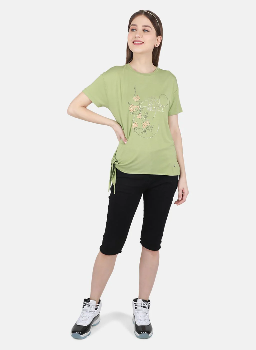 Women Green Printed Top - Image 4