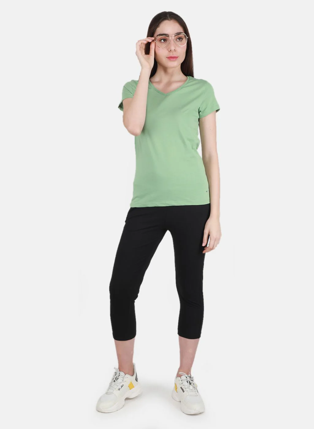Women Green & Purple Solid Top 2 Pc Set - Image 5