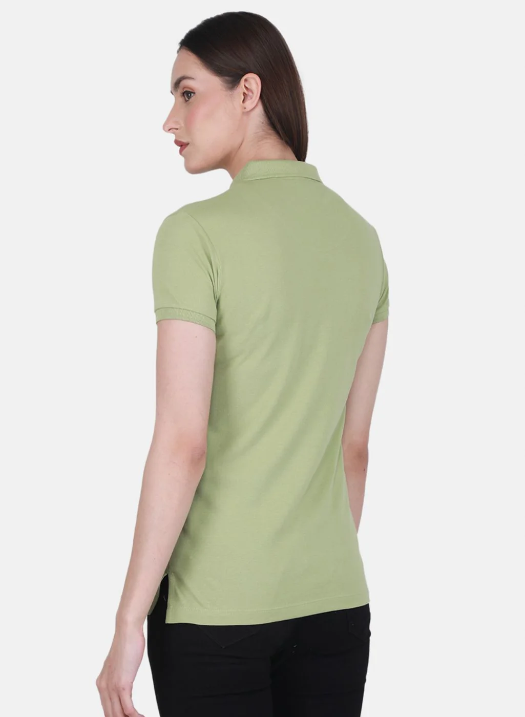 Women Green Solid T-Shirt - Image 3