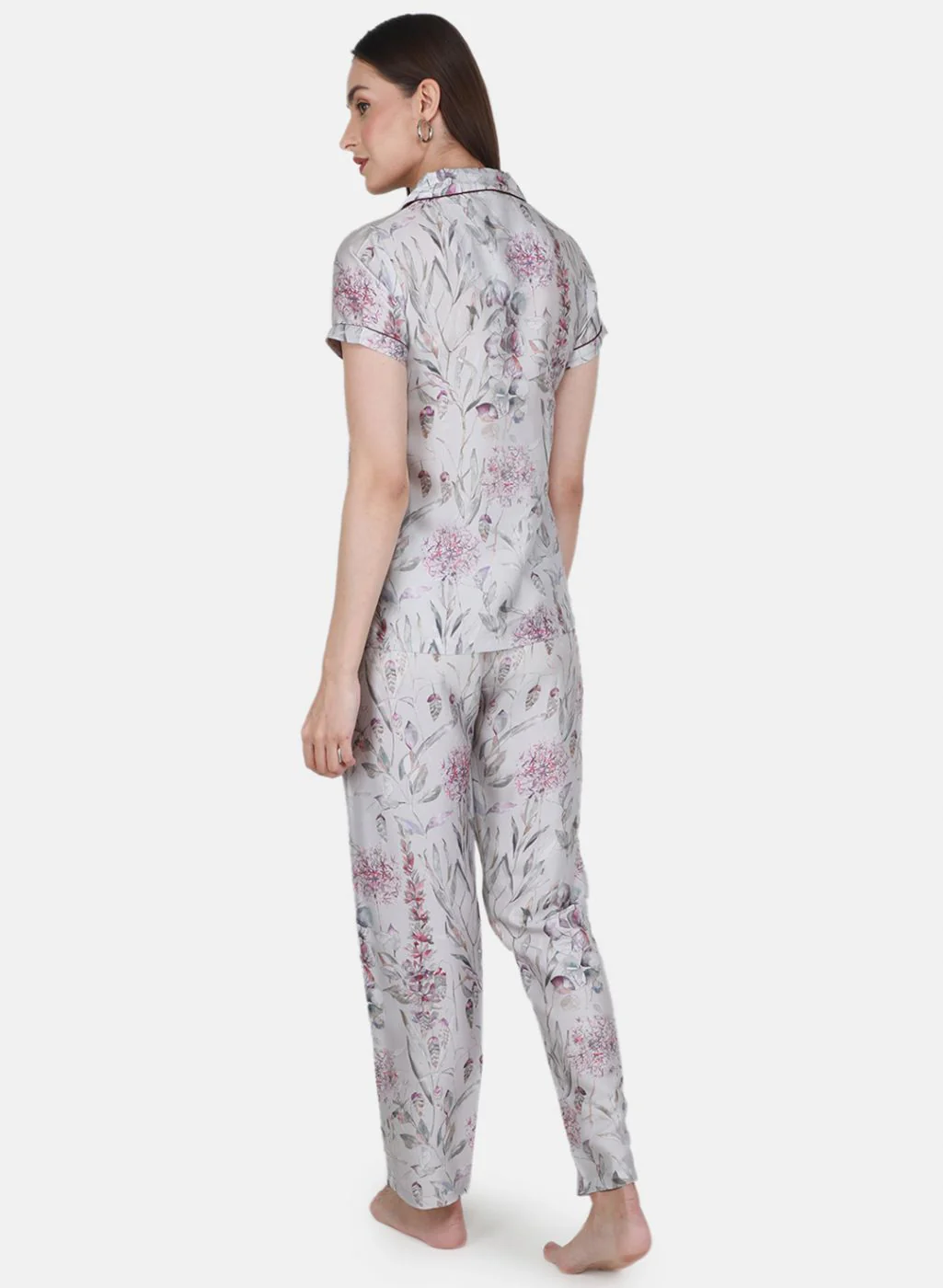 Women Grey Printed Lower Set - Image 3