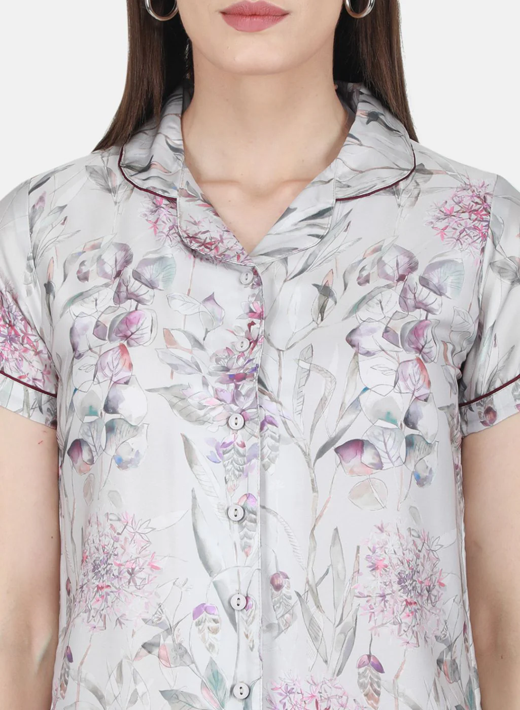 Women Grey Printed Lower Set - Image 5