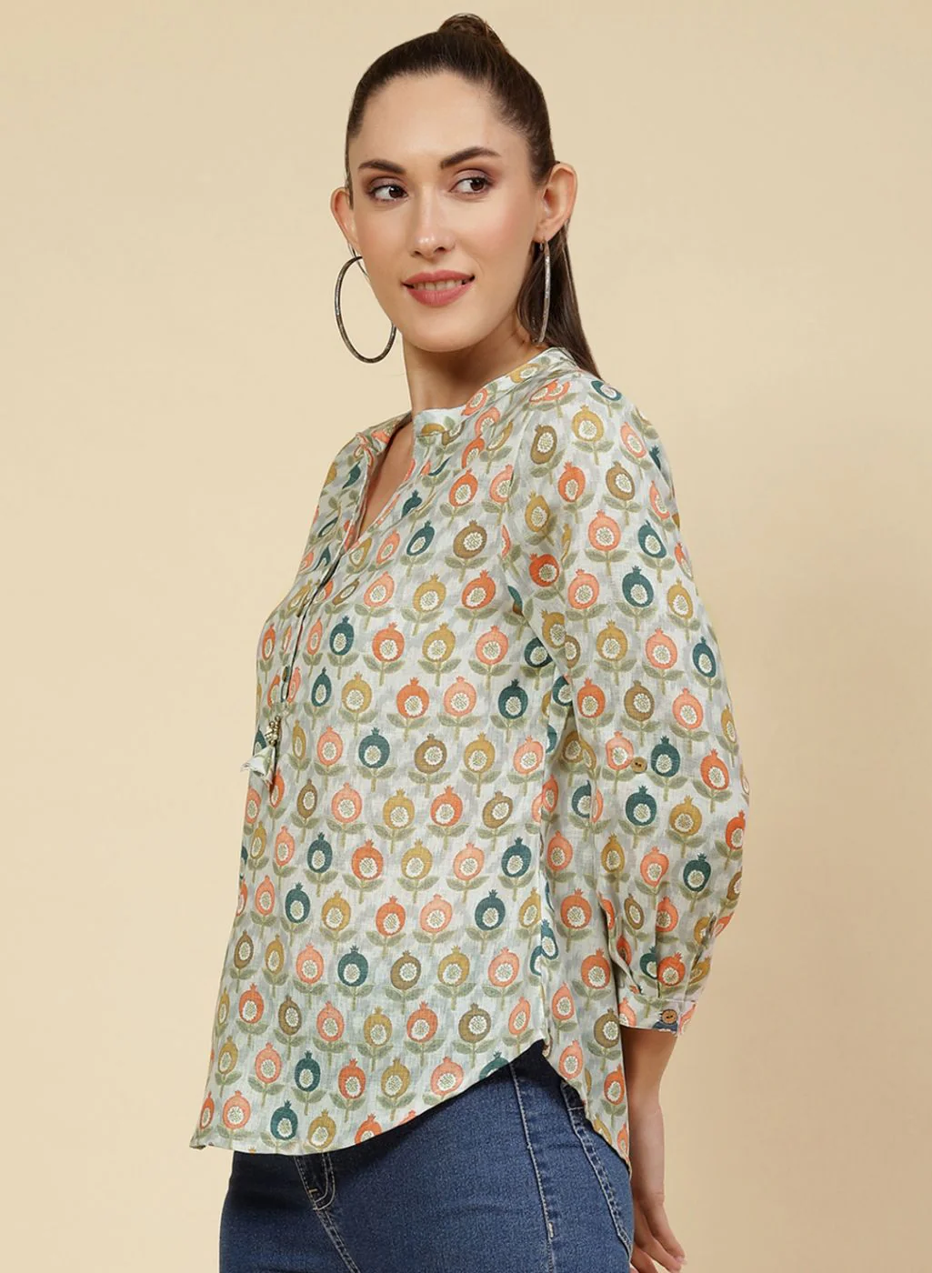 Women Multicolor Printed Top - Image 3