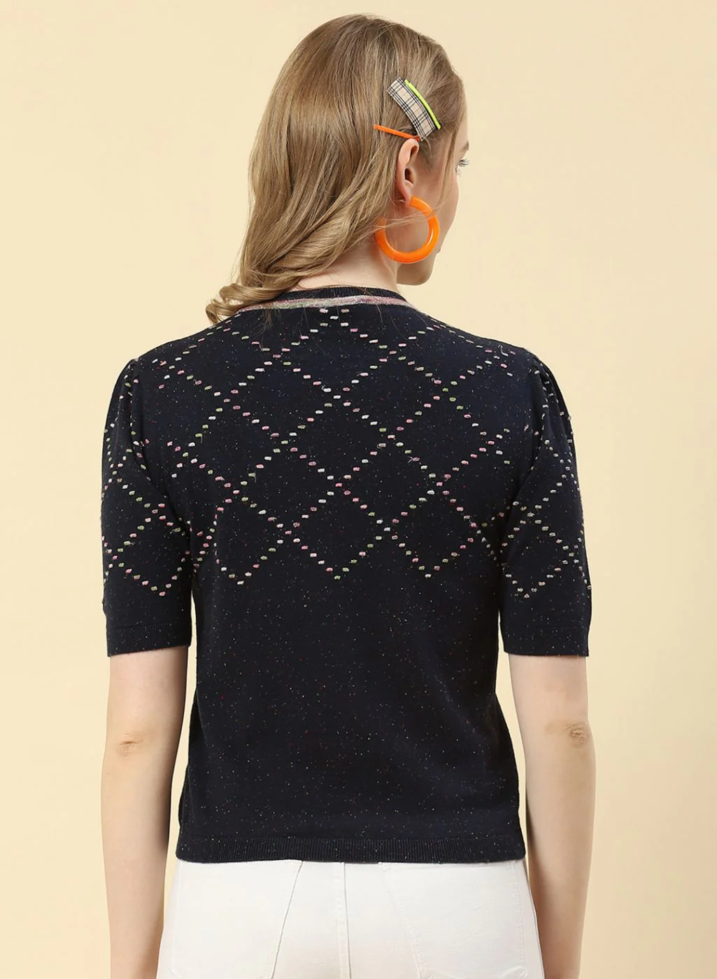 Women NAvy Blue Plain Top - Image 5