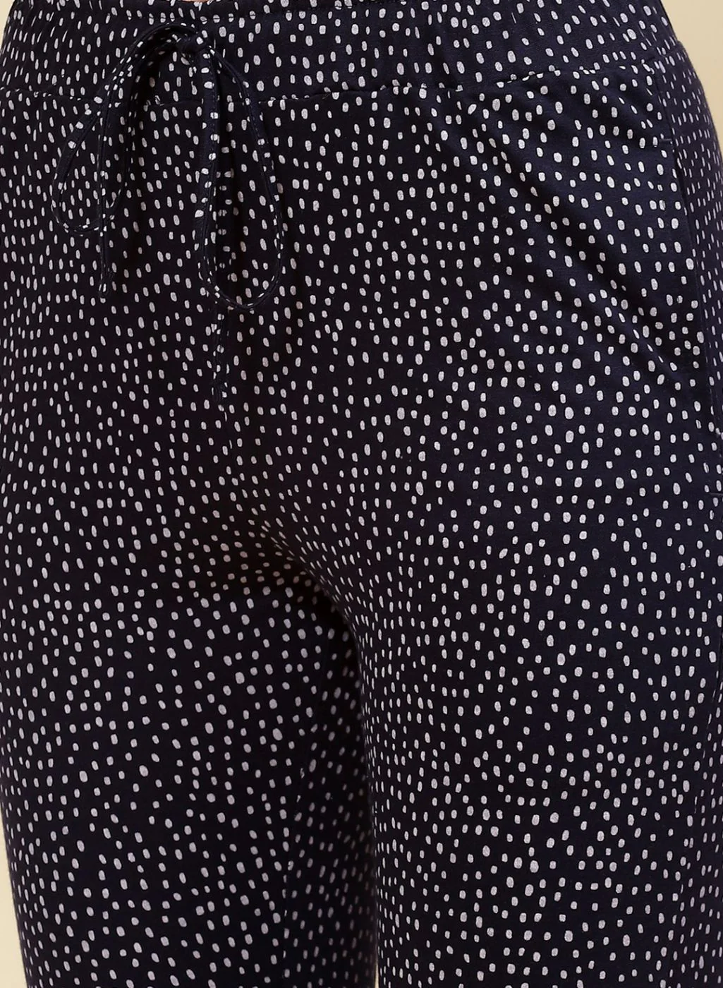Women NAvy Blue Printed Lower Set - Image 7