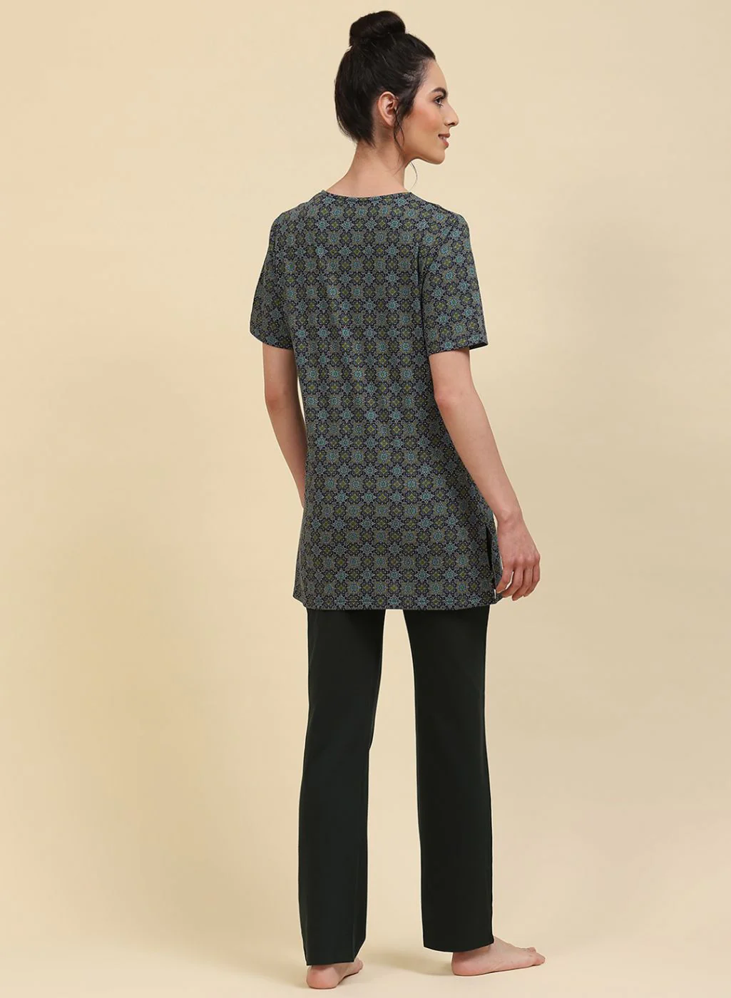 Women NAvy Blue Printed Lower Set - Image 4