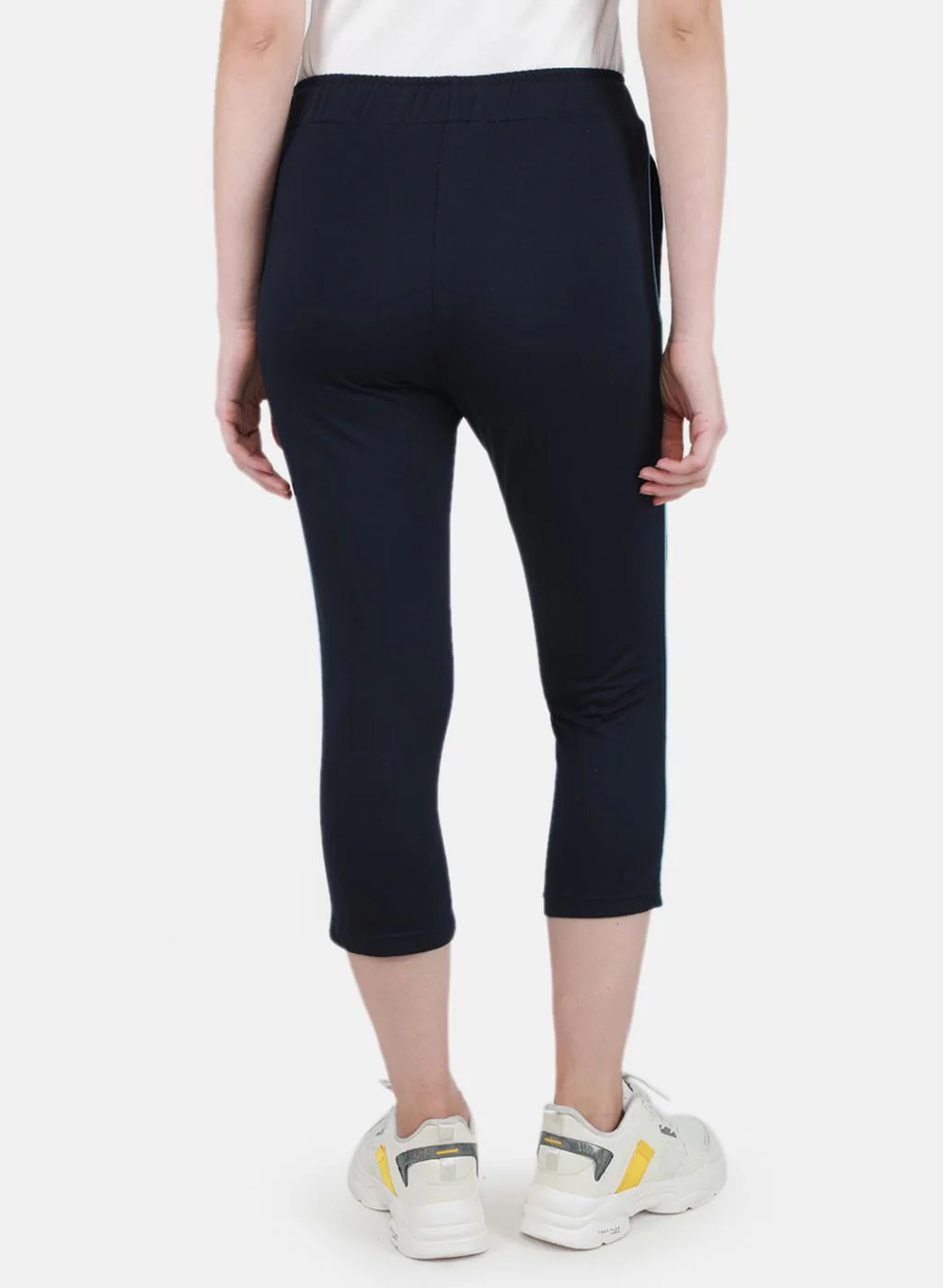 Women NAvy Blue Solid Capri - Image 3