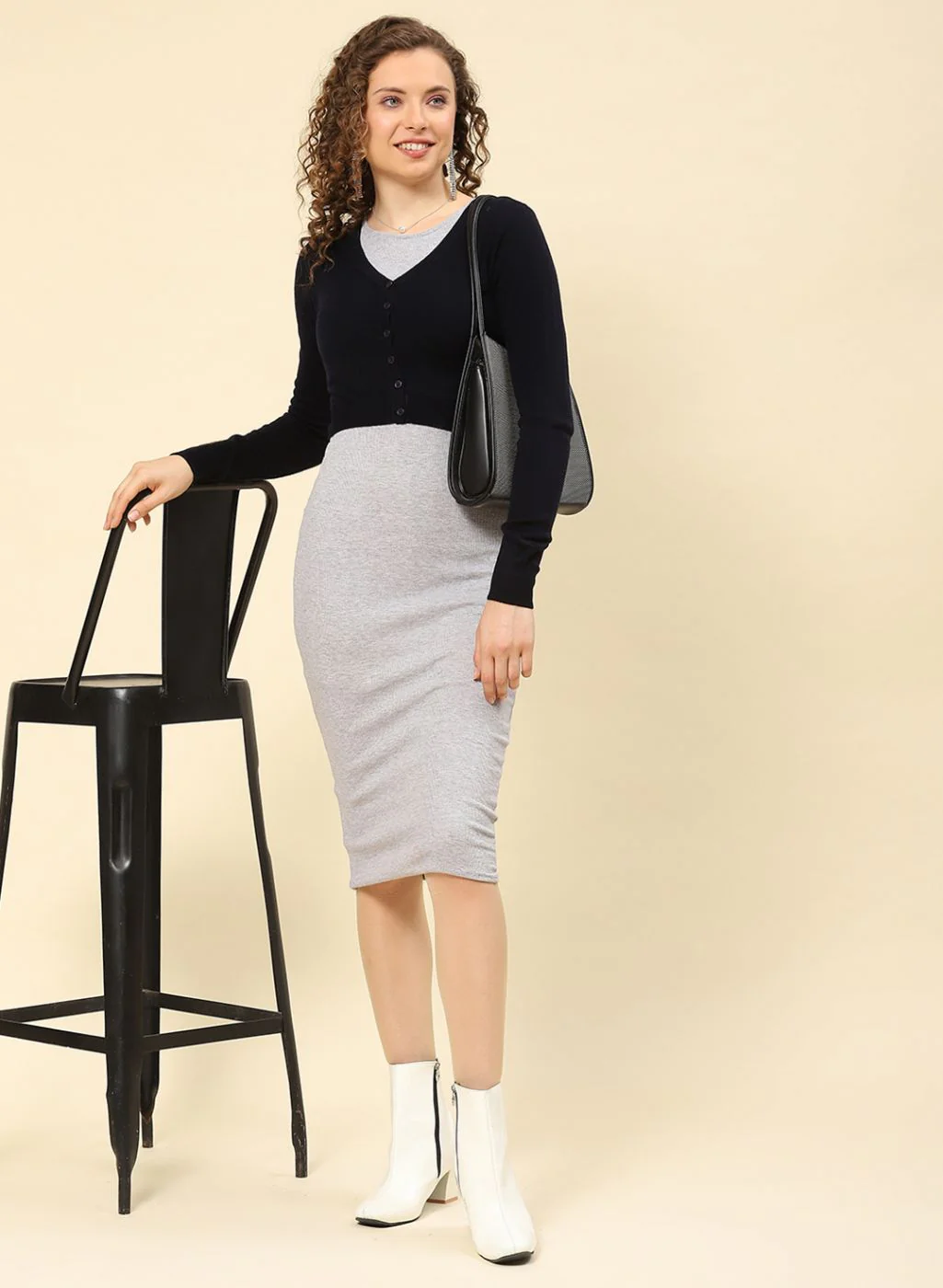 Women Olive Solid Blend wool Blouse - Image 2
