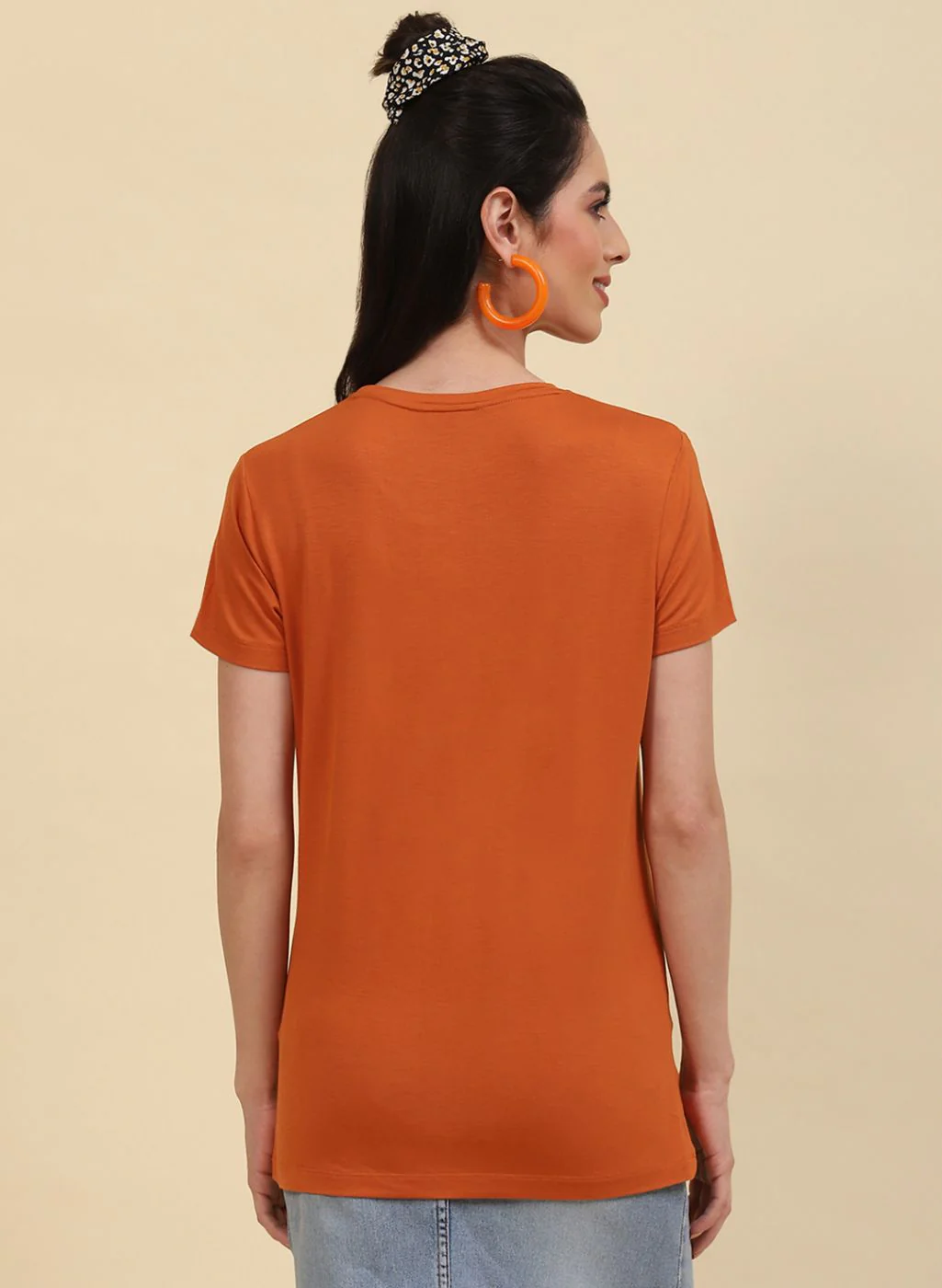 Women Orange Printed Top - Image 4