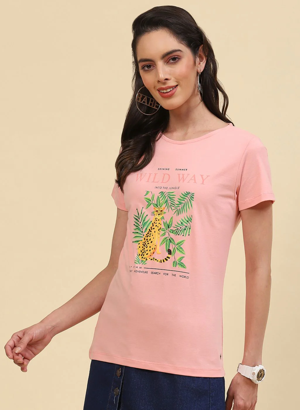 Women Peach Printed Top - Image 3