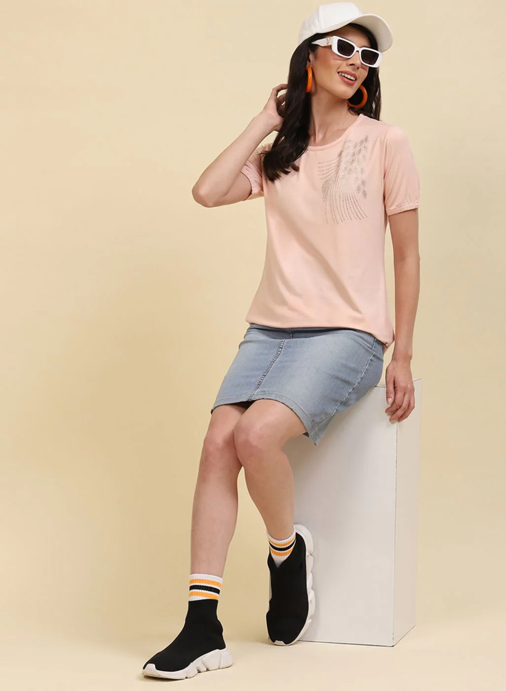 Women Peach Printed Top - Image 5