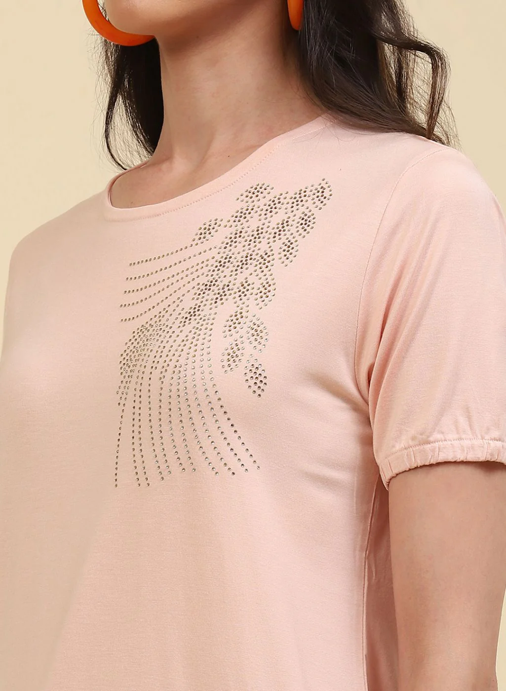 Women Peach Printed Top - Image 6