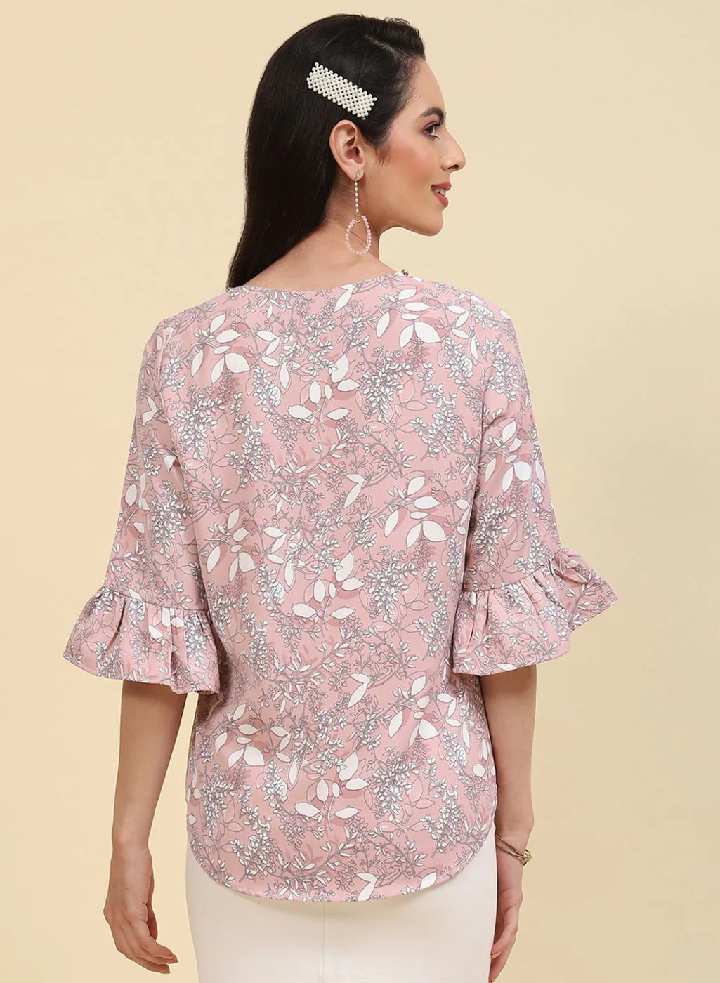 Women Peach Printed Top - Image 5