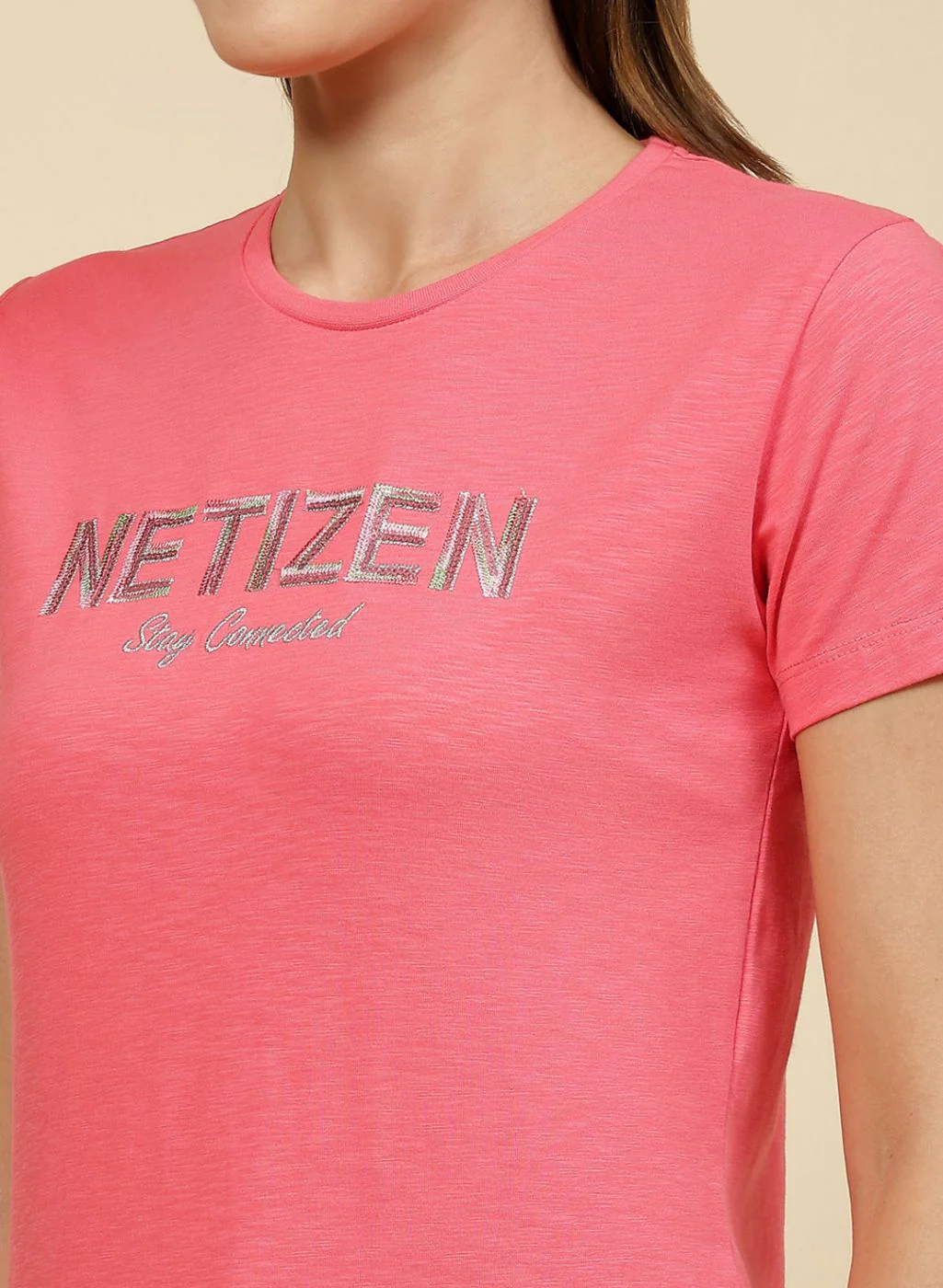 Women Pink Embroidered Top - Image 6