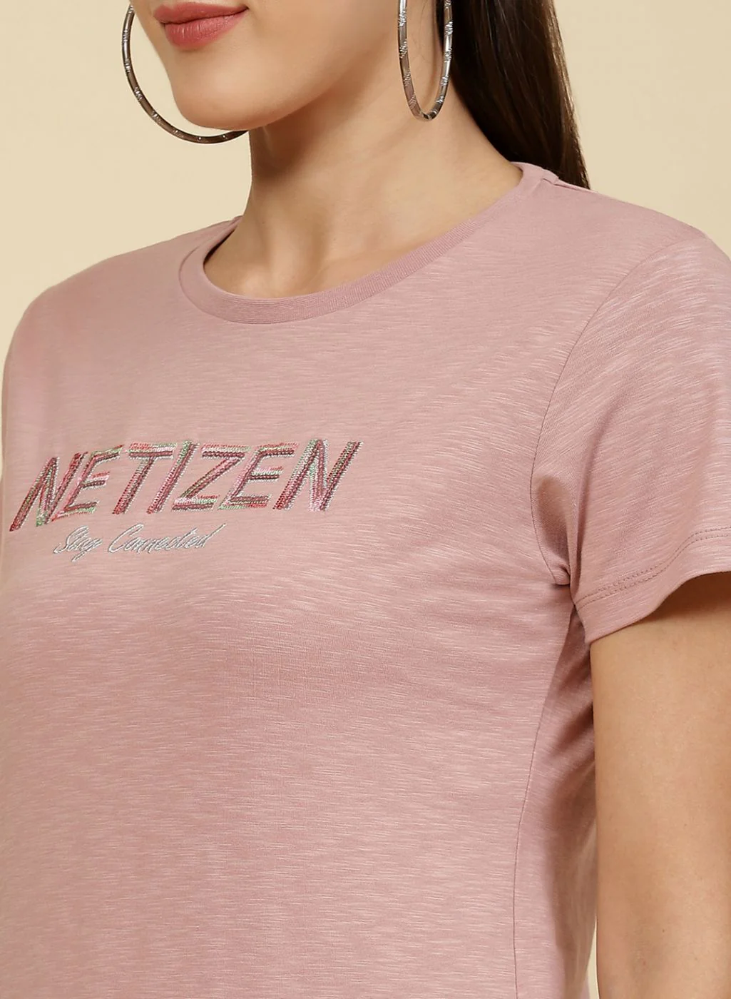 Women Pink Embroidered Top - Image 6