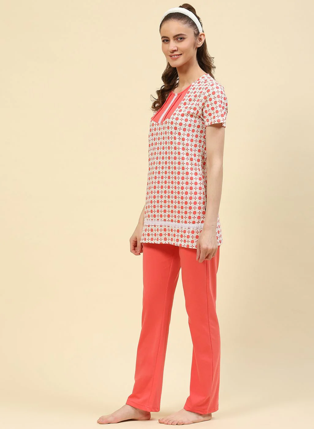 Women Pink Printed Lower Set - Image 2