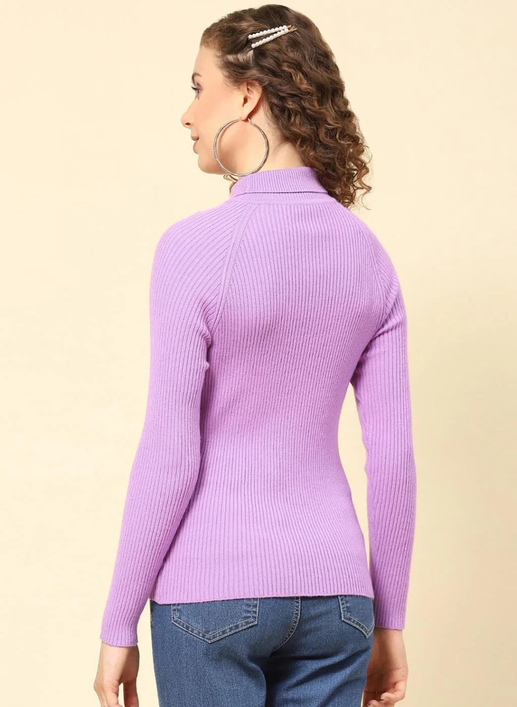 Women Purple Solid Blend wool Sceavy - Image 5