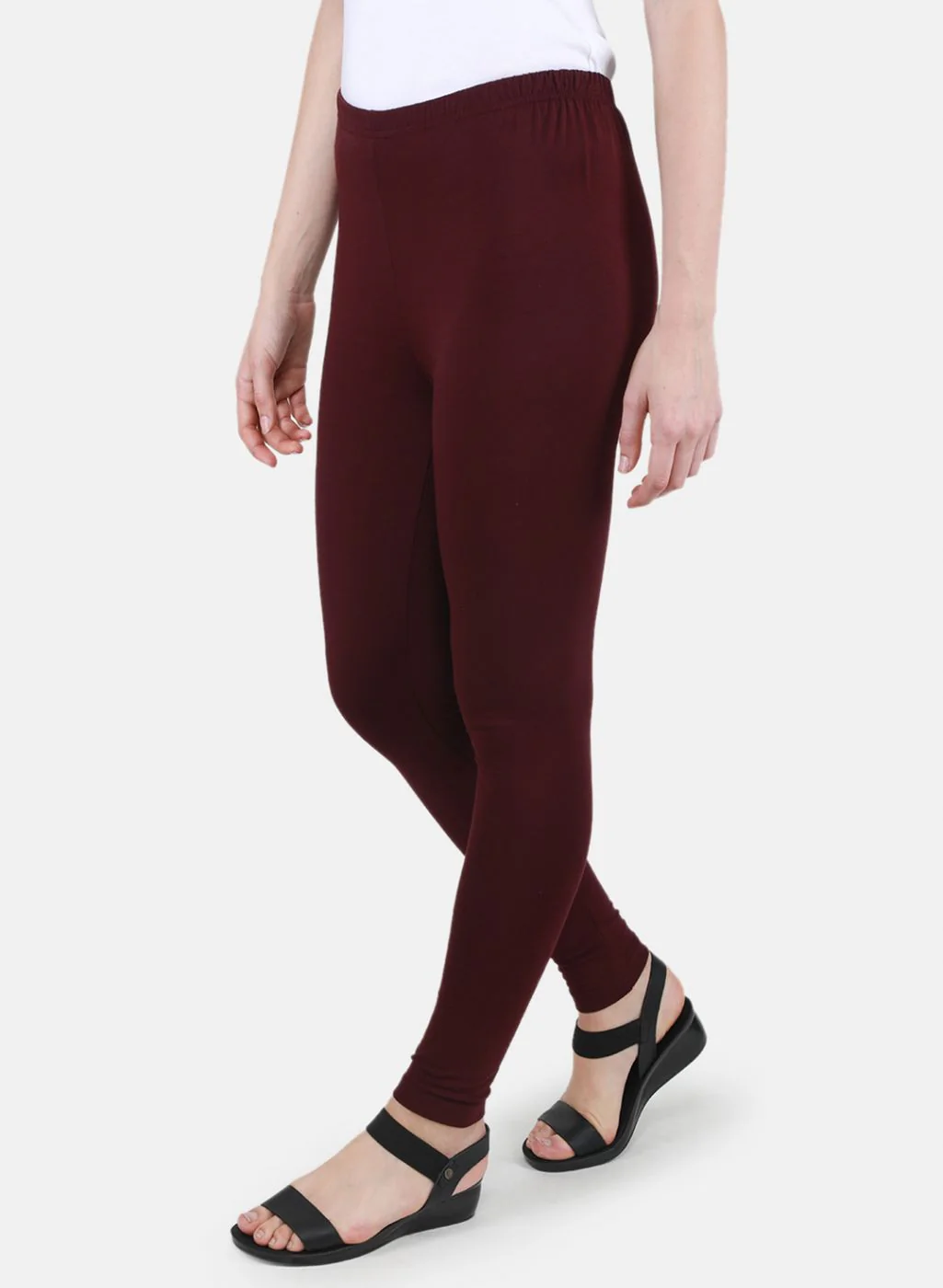 Women Purple Solid Legging - Image 2