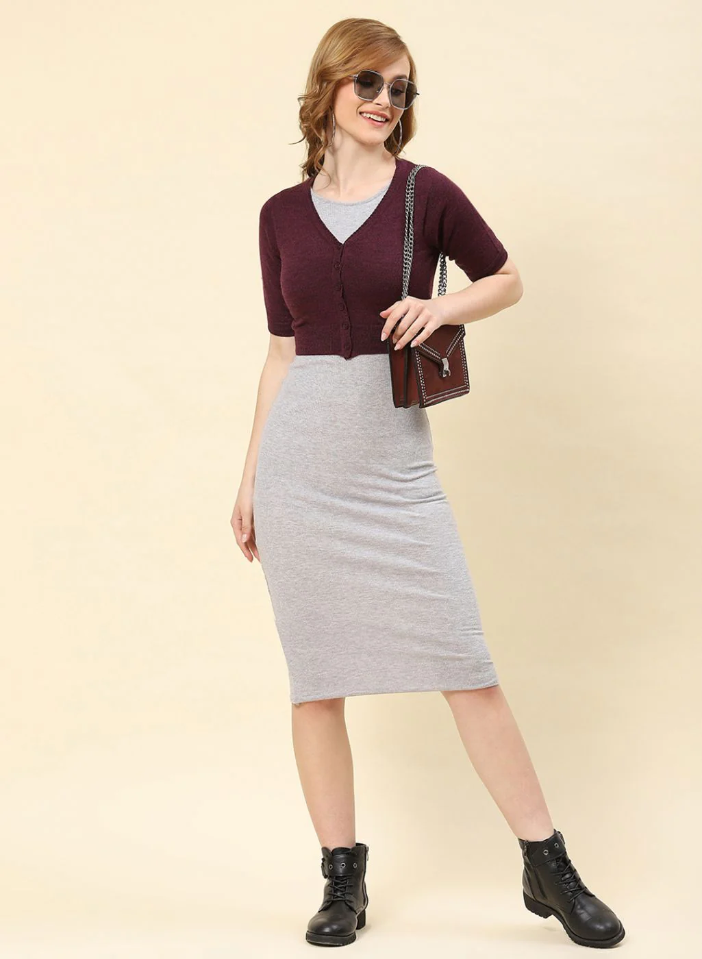 Women Purple Solid Pure wool Blouse - Image 2