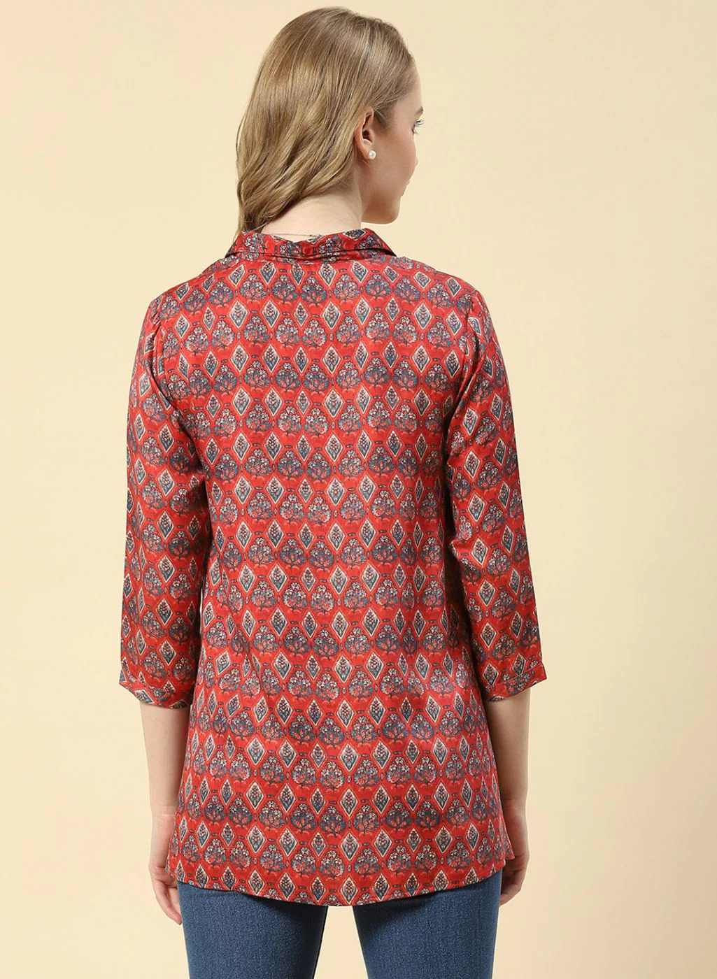 Women Red Printed Top - Image 5