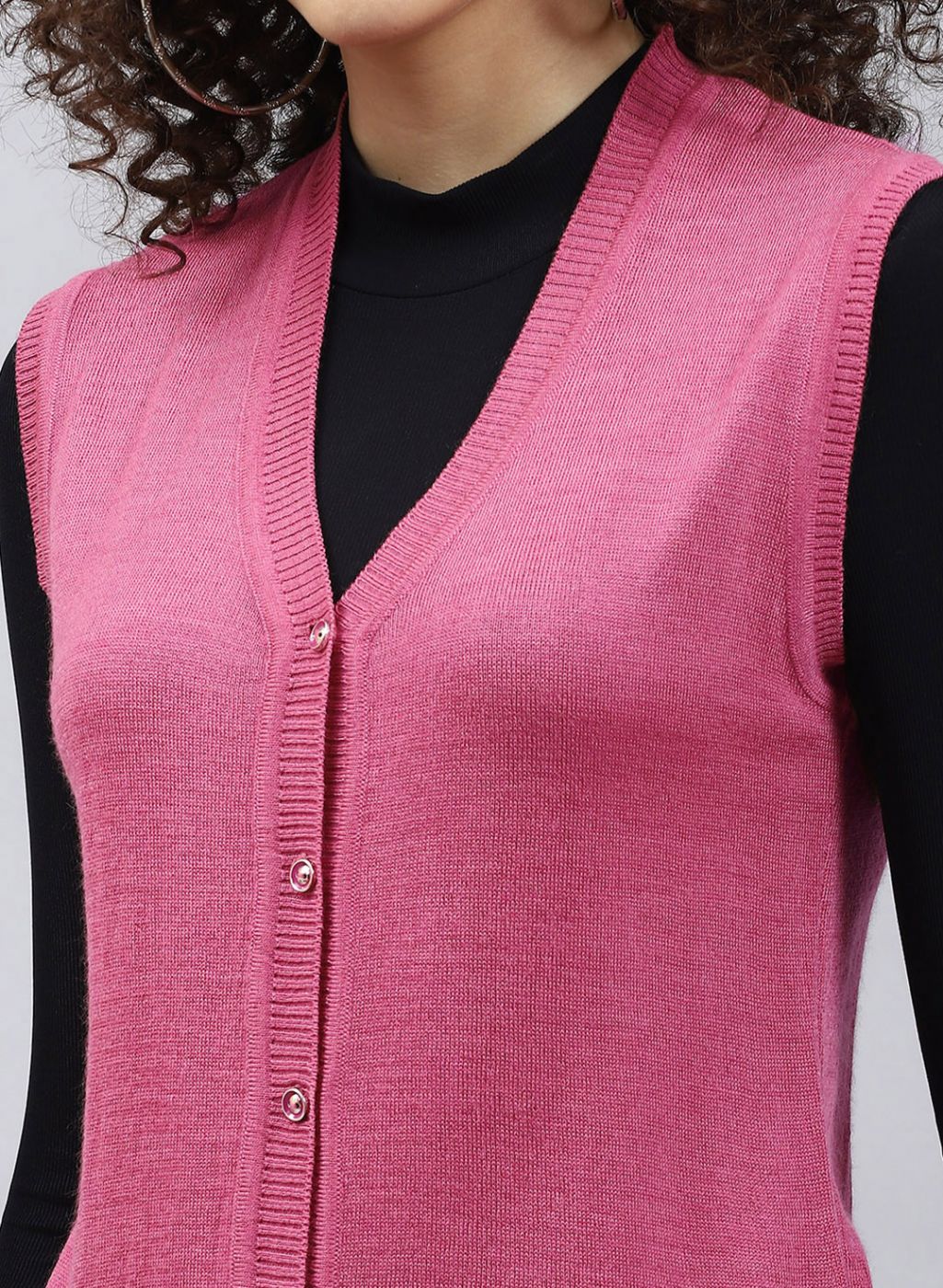 Women Red Solid Wool blend Cardigan - Image 6