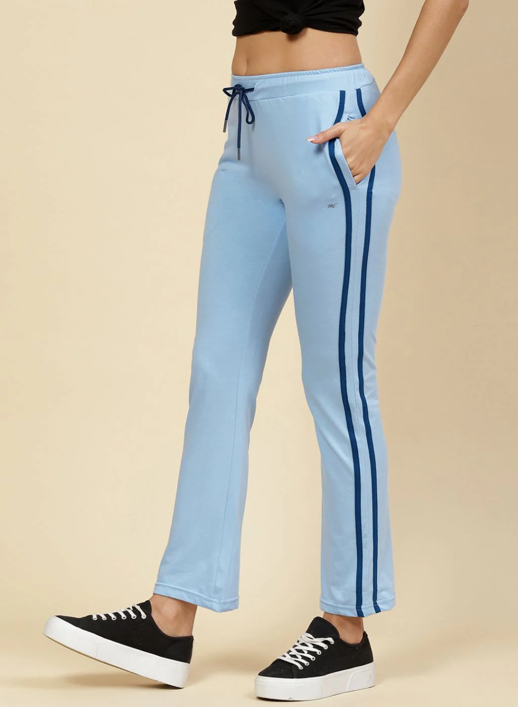 Women Sky Blue Regular Fit Lower - Image 3