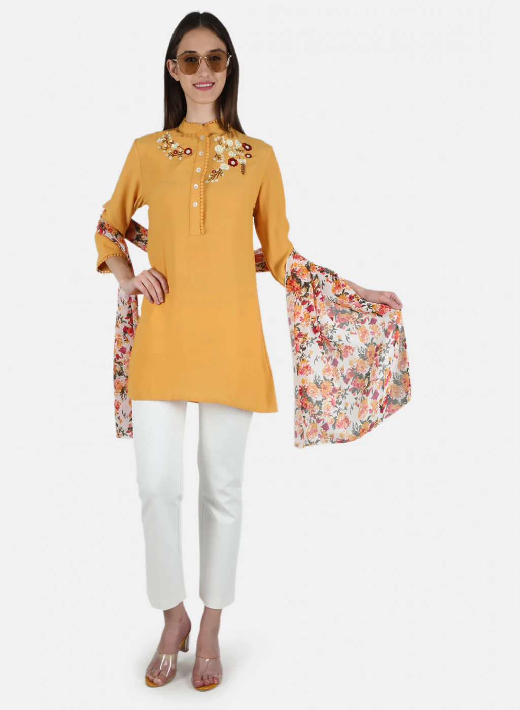 Women Yellow Plain Top - Image 4