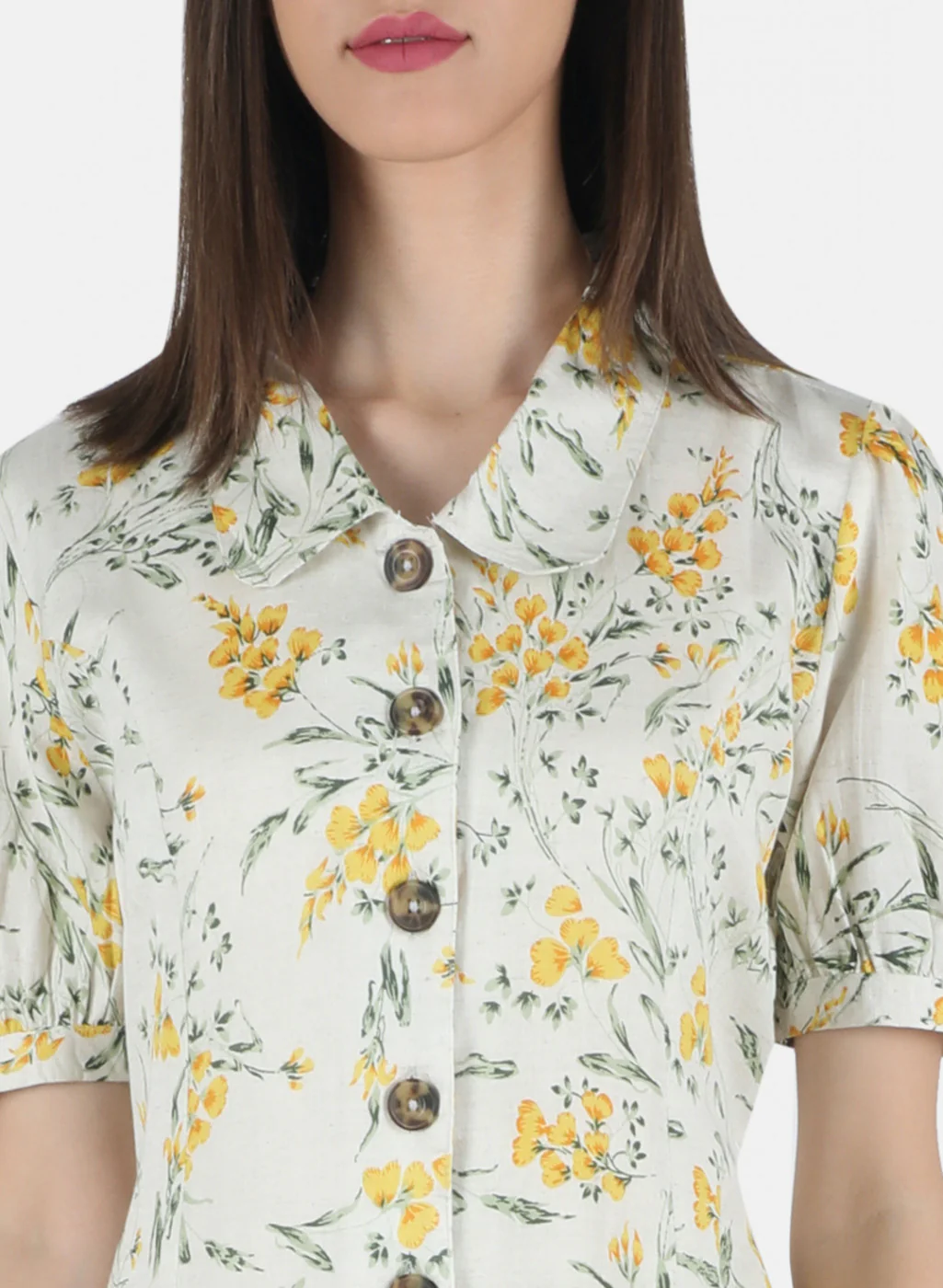 Women Yellow Printed Dress - Image 5