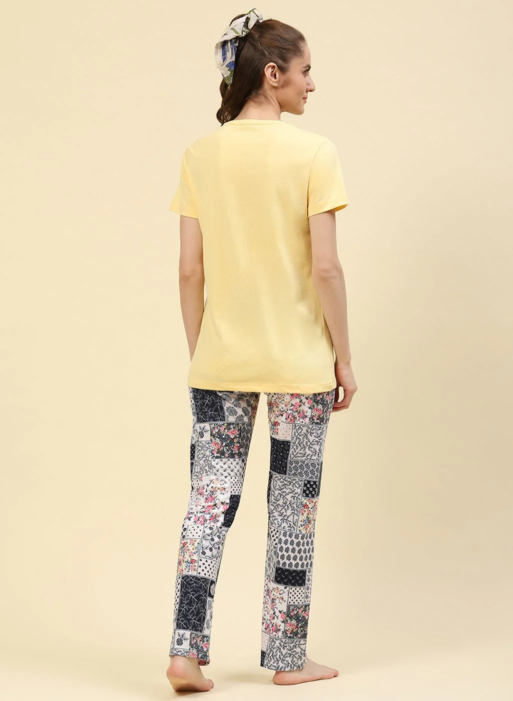 Women Yellow Printed Lower Set - Image 4