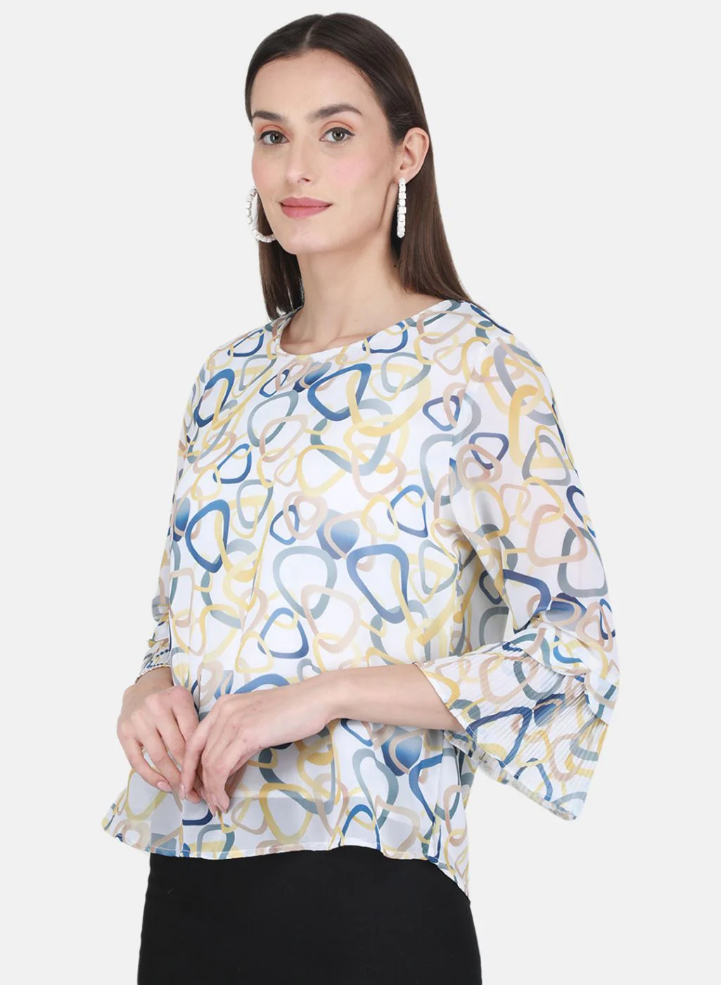Women Yellow Printed Top - Image 2