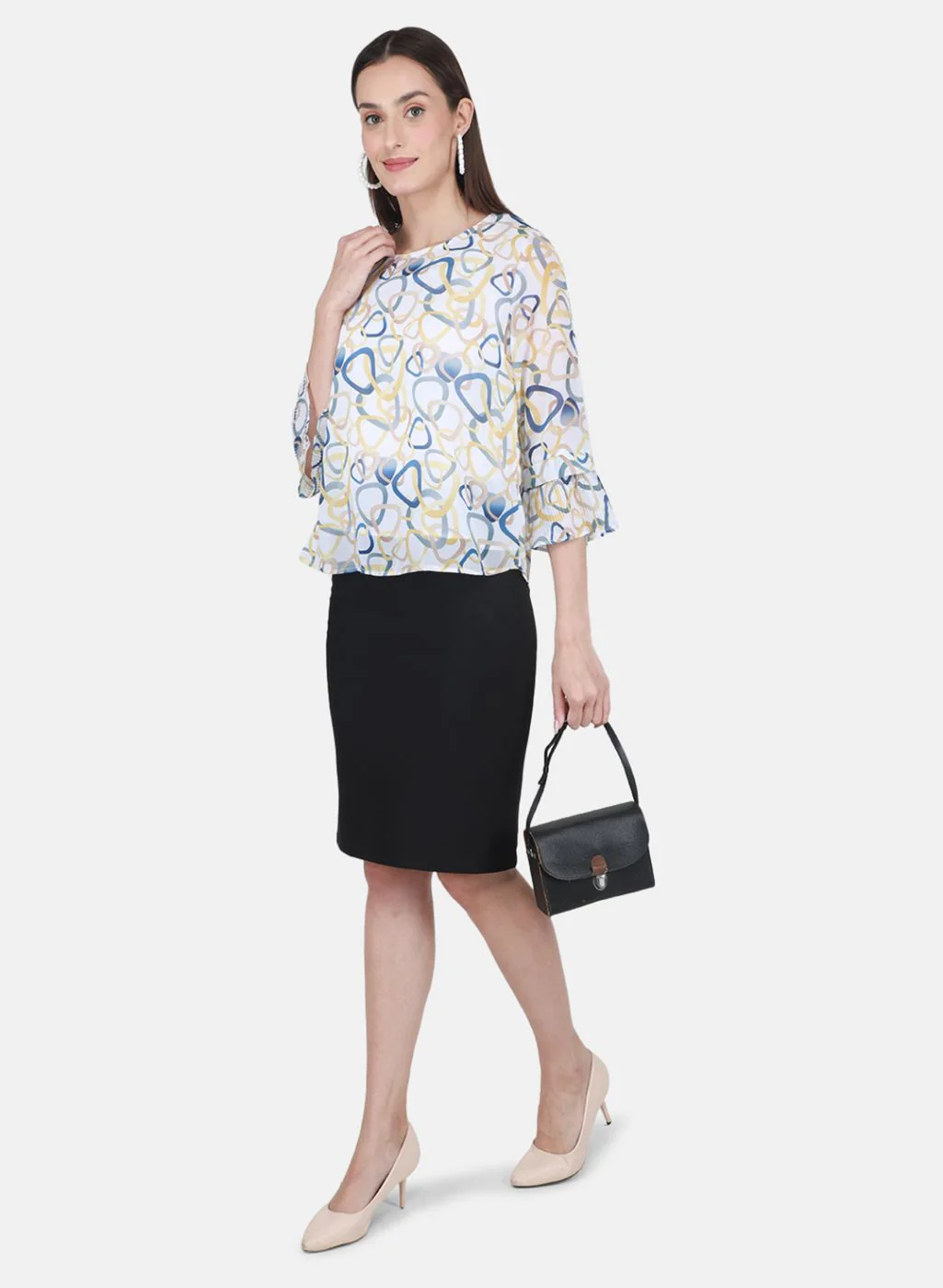 Women Yellow Printed Top - Image 4
