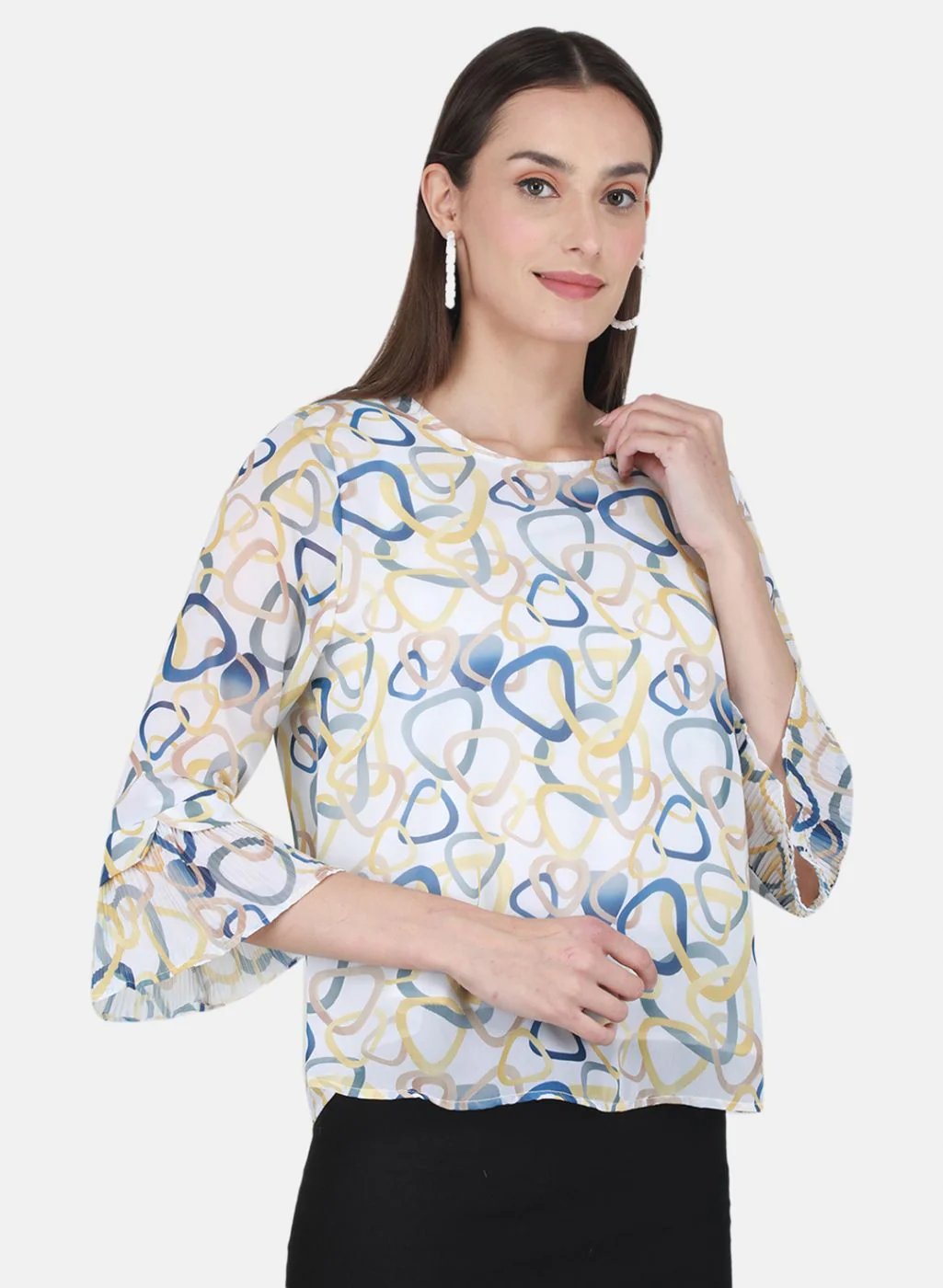 Women Yellow Printed Top - Image 6