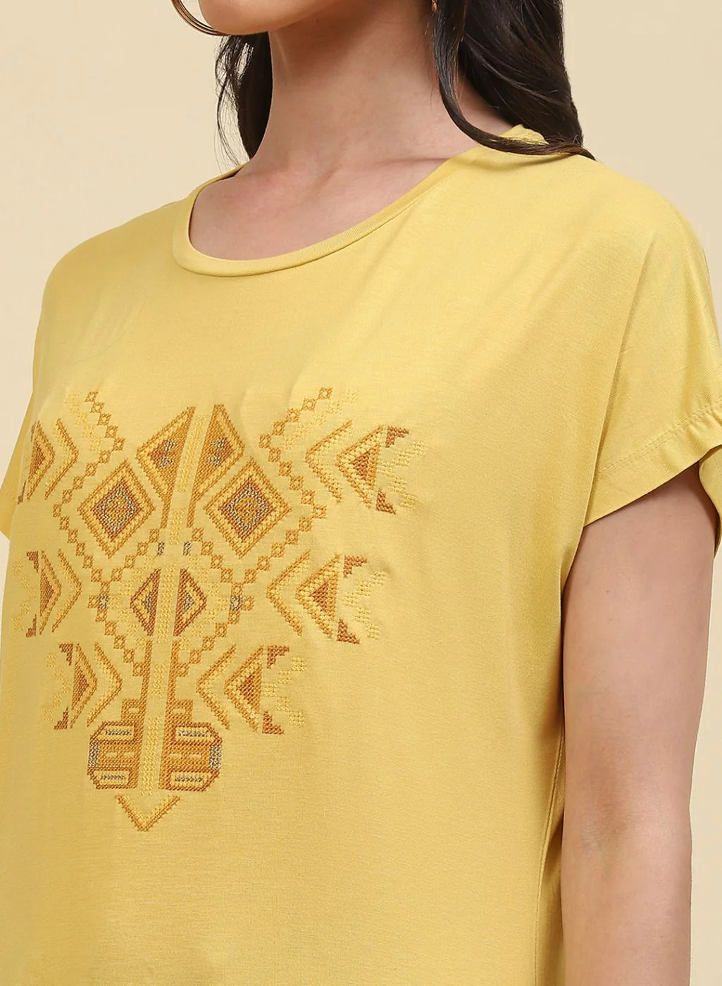 Women Yellow Printed Top - Image 6