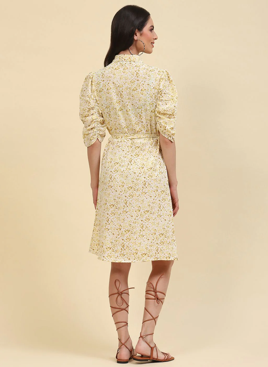 Women Yellow Printed Tunic - Image 4