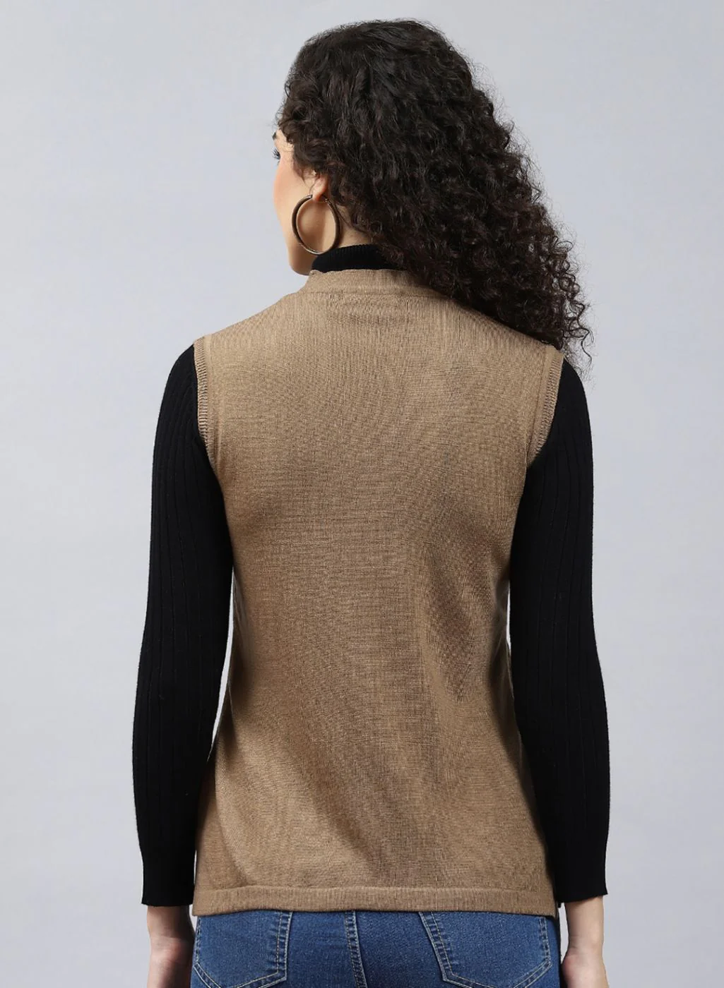 Women Yellow Self Design Wool blend Cardigan - Image 5