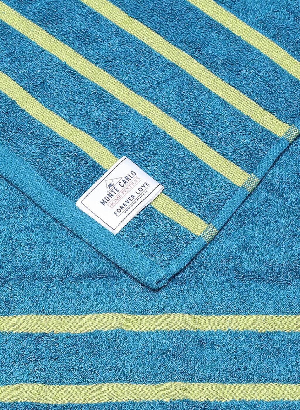 Yellow & Blue Cotton 525 GSM Bath Towel (Pack of 2) - Image 5