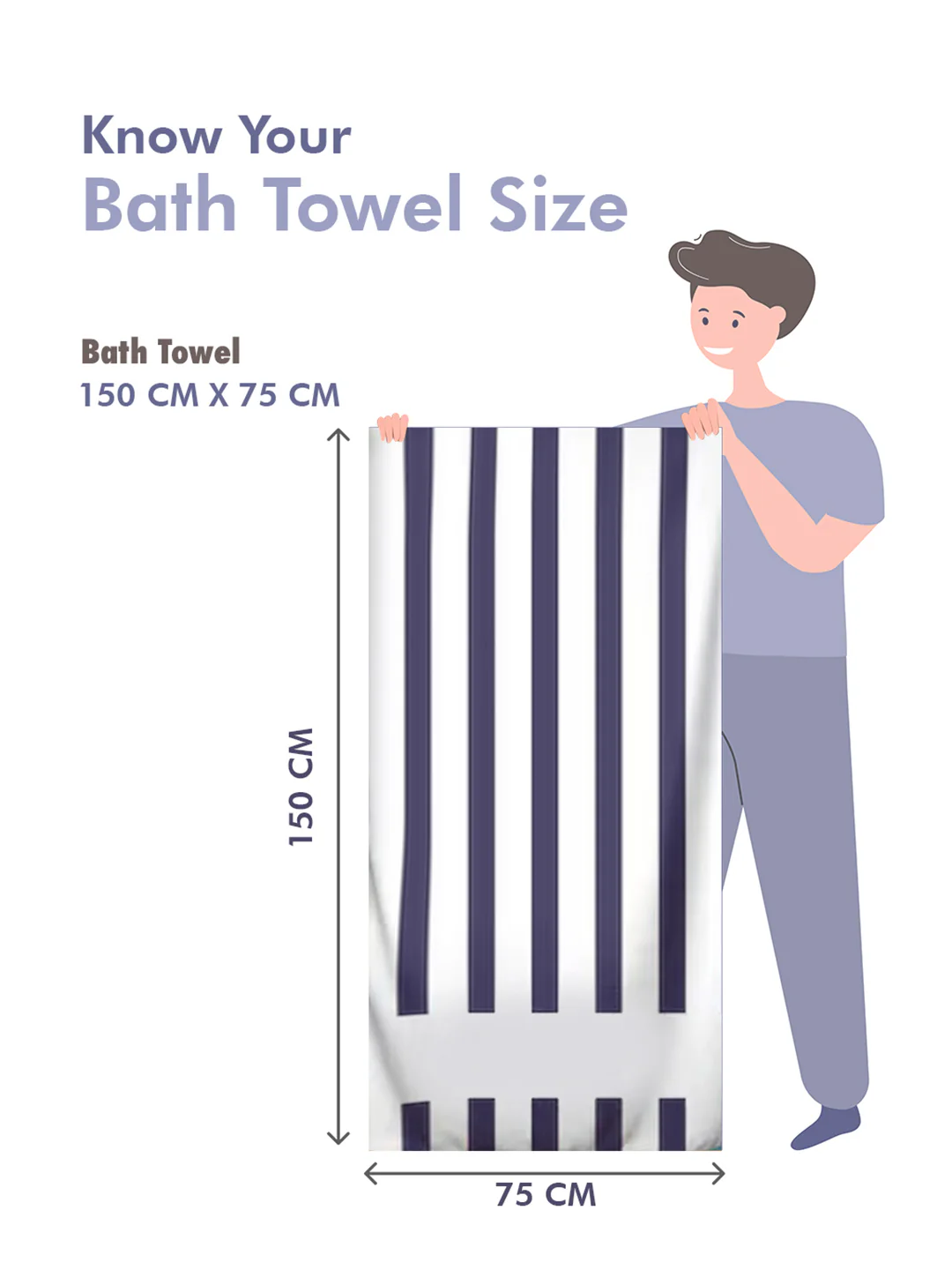 Yellow & Blue Cotton 525 GSM Bath Towel (Pack of 2) - Image 9