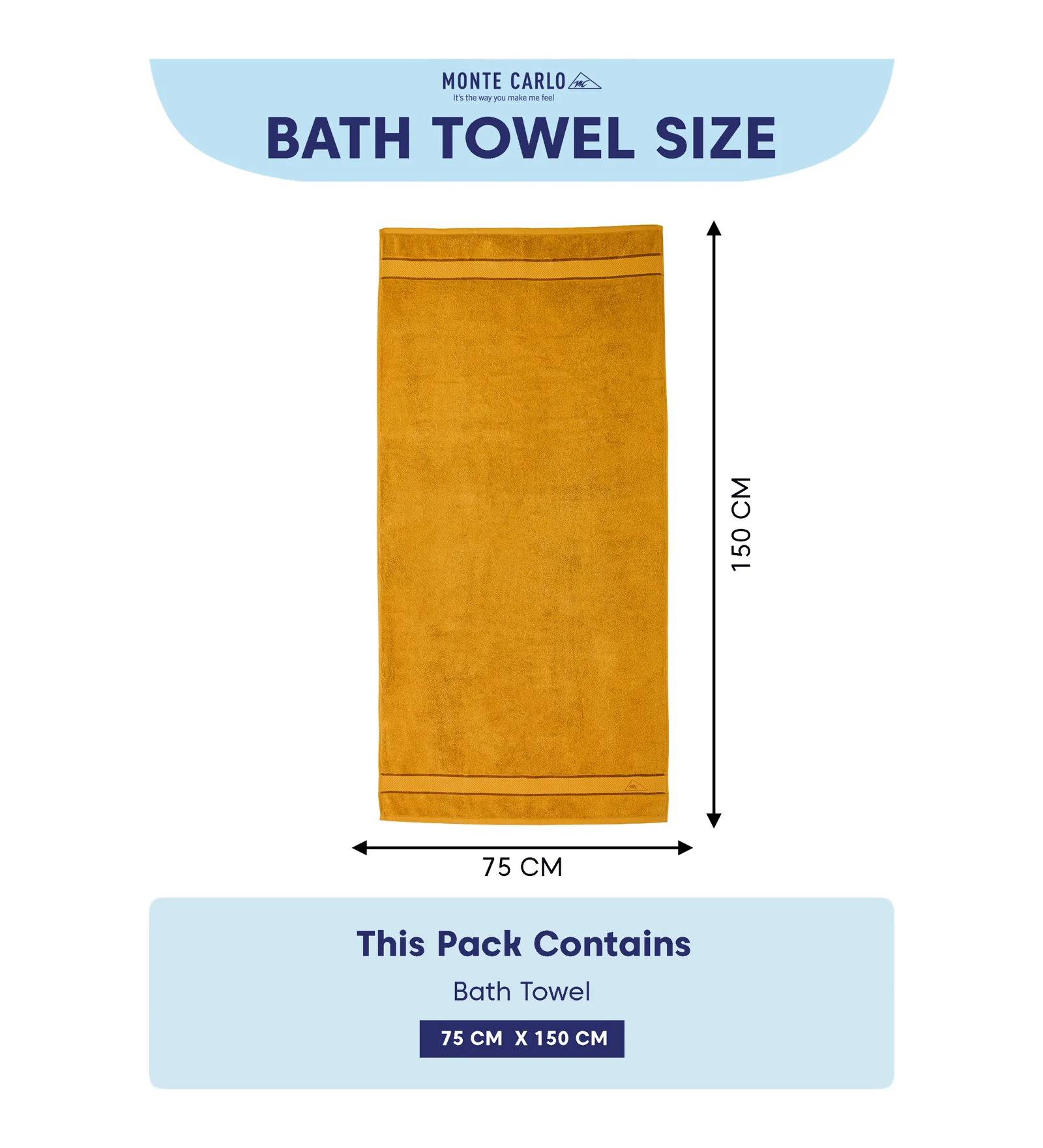 Mustard Pure Cotton Solid 450 GSM Bath Towel 1 Piece (Oasis Collection) - Image 8