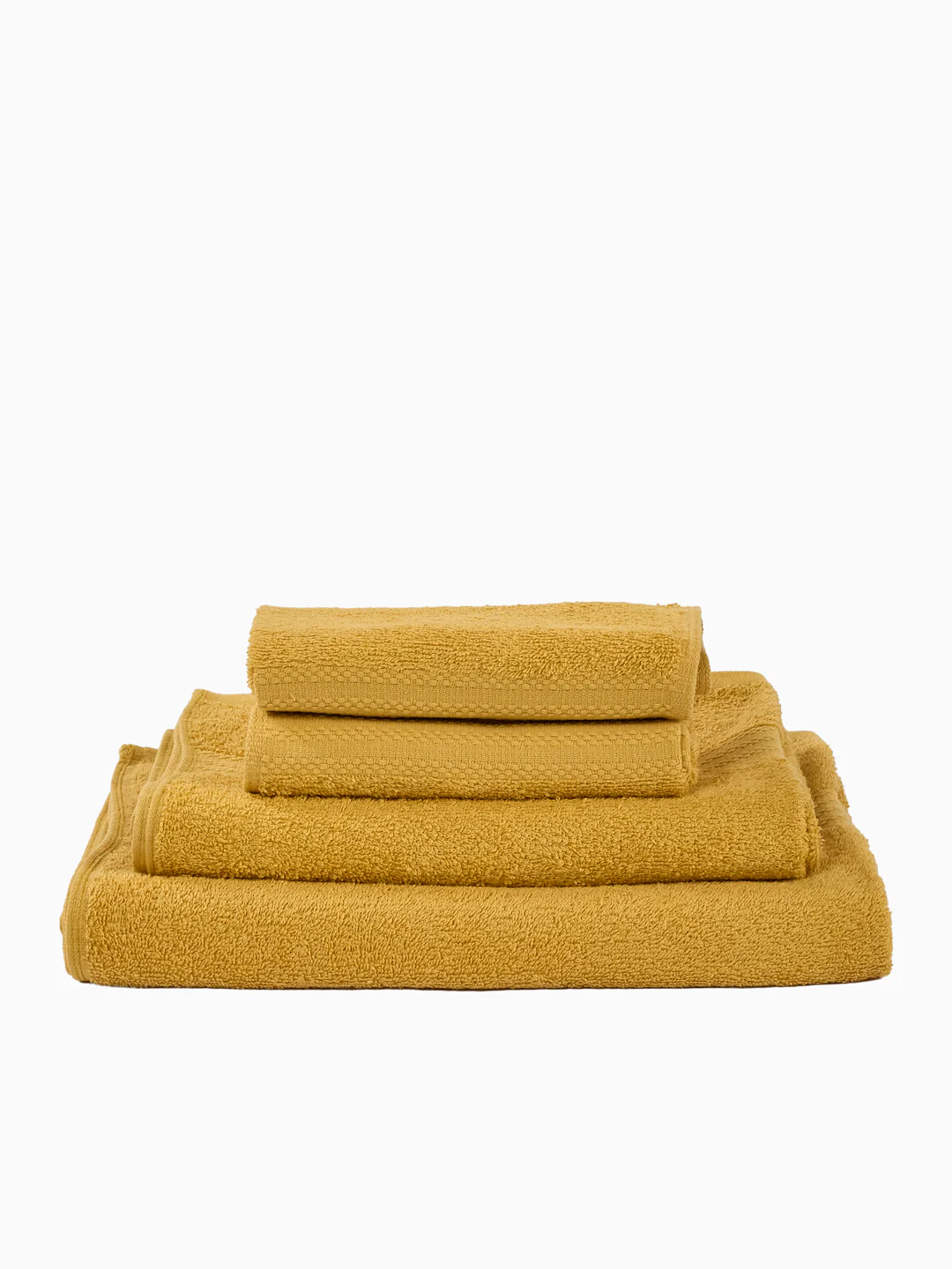 Mustard Yellow 100% Cotton Solid 380 GSM Bath Towel Jazz 4 Pc Set Gifting Box Pack - Image 5