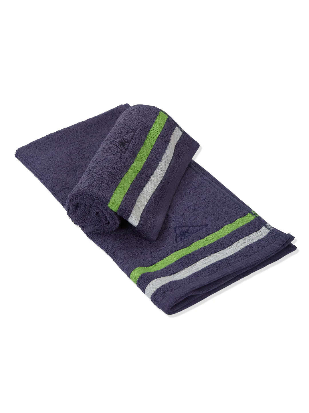 Navy Blue 100% Cotton Solid 400 GSM Gym Towel Active Dry 2 Pc Set Gift Box Pack with Free Bottle - Image 5