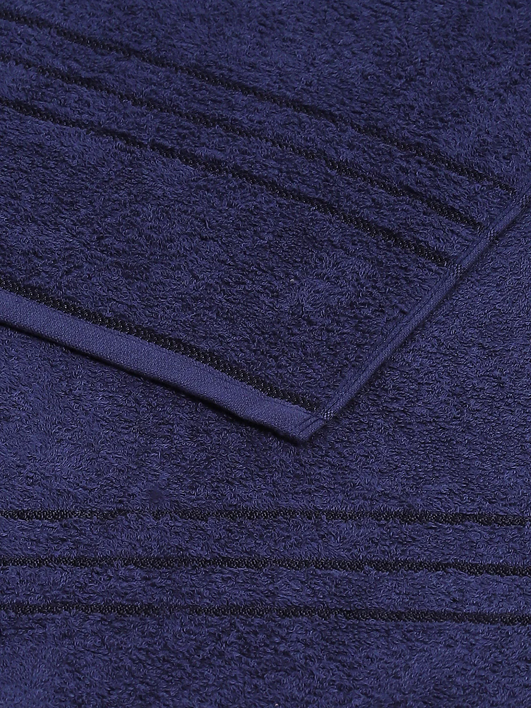 Navy Blue Cotton Solid 350 GSM Car Towel (Soho) - Image 4
