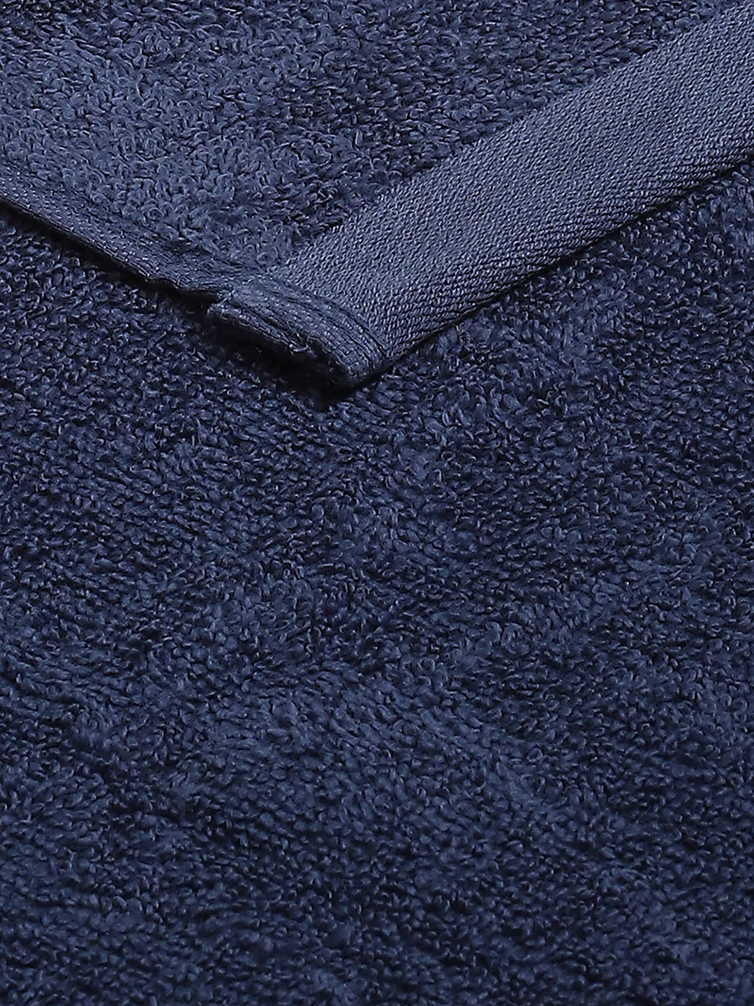 Navy Blue Cotton Solid 350 GSM Hand Towel (Pack of 2) - Image 4