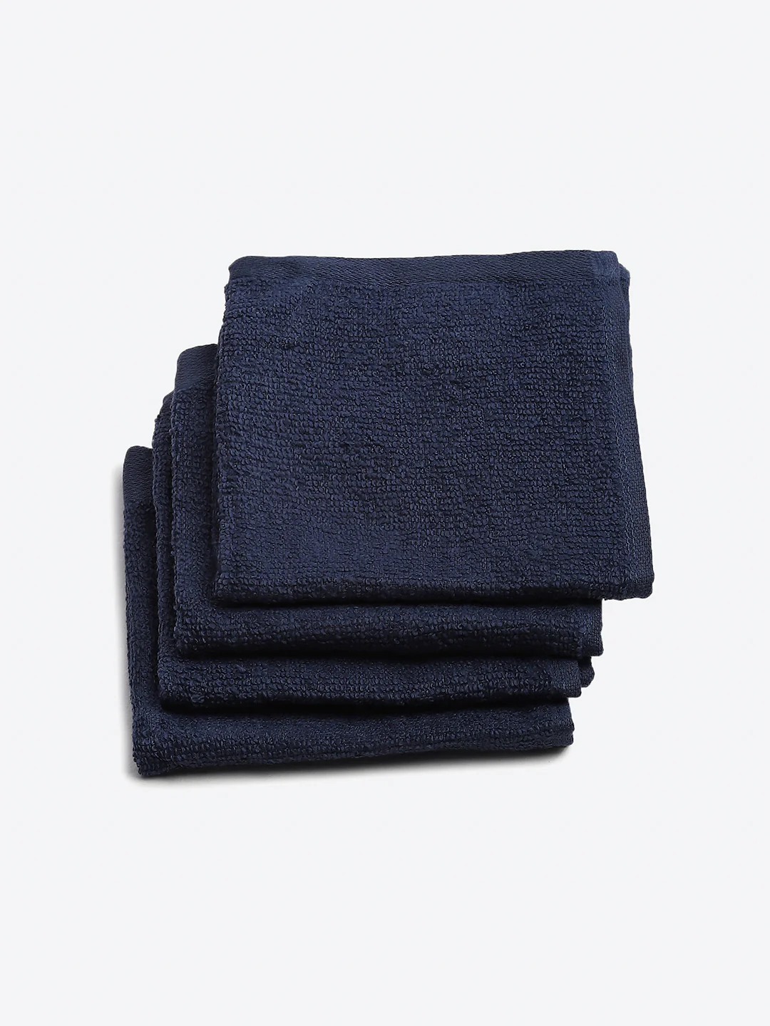 Navy Blue Cotton Solid 600 GSM Face Towel (Pack of 4) - Image 2