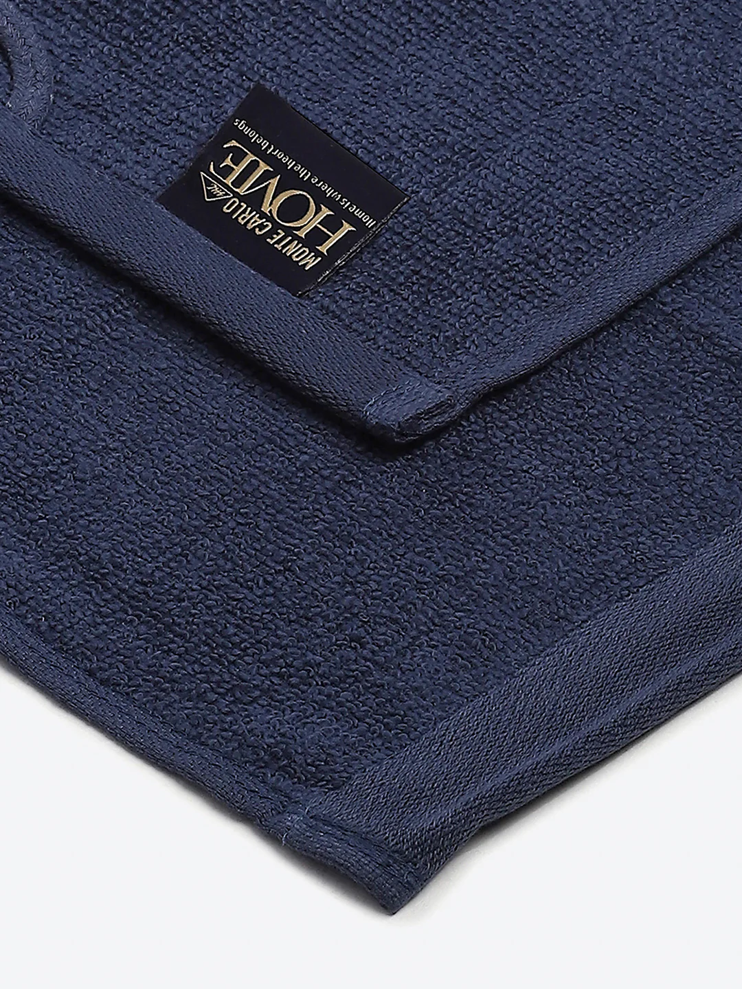 Navy Blue Cotton Solid 600 GSM Face Towel (Pack of 4) - Image 3
