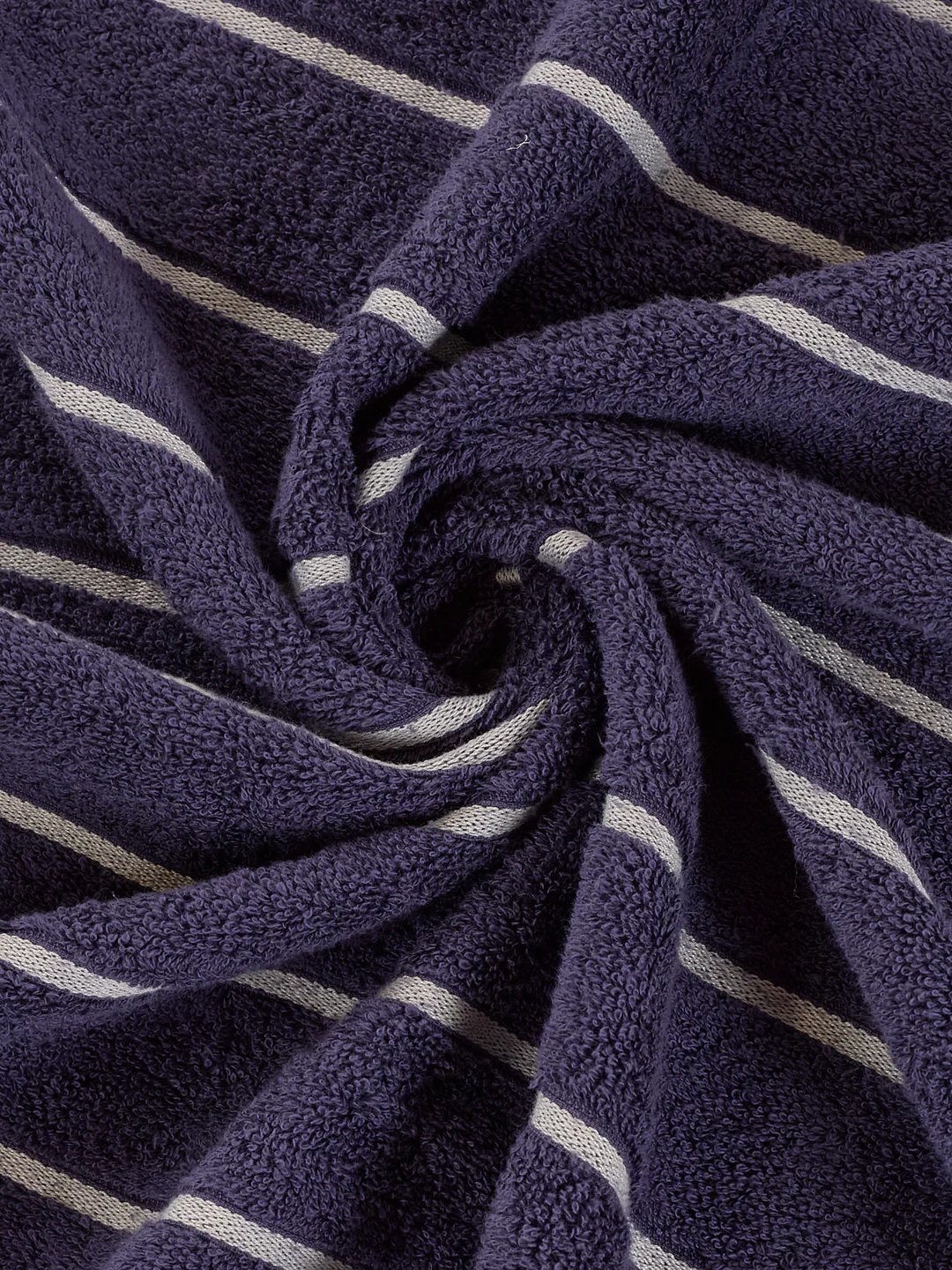 Navy Blue & Light Beige 100% Cotton Solid 480 GSM Bath Towel King & Queen 2 Pc Set Gifting Box Pack - Image 13